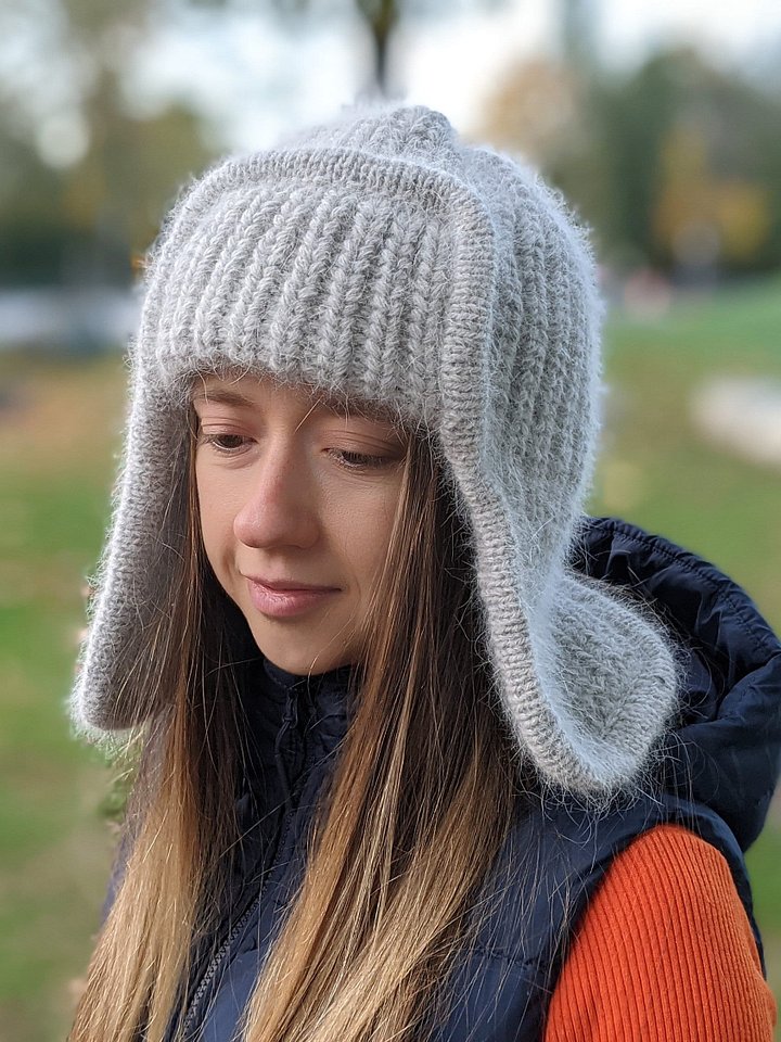 Trapper Hat Knitting Pattern for Women product image (2)