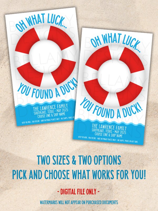 Editable Cruise Ship Duck Hunting Tags product image (6)