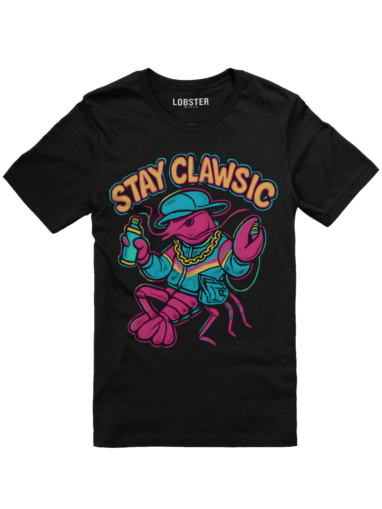 Stay Clawsic T-Shirt – Retro 90s Lobster Hip-Hop Lobster Tee product image (2)