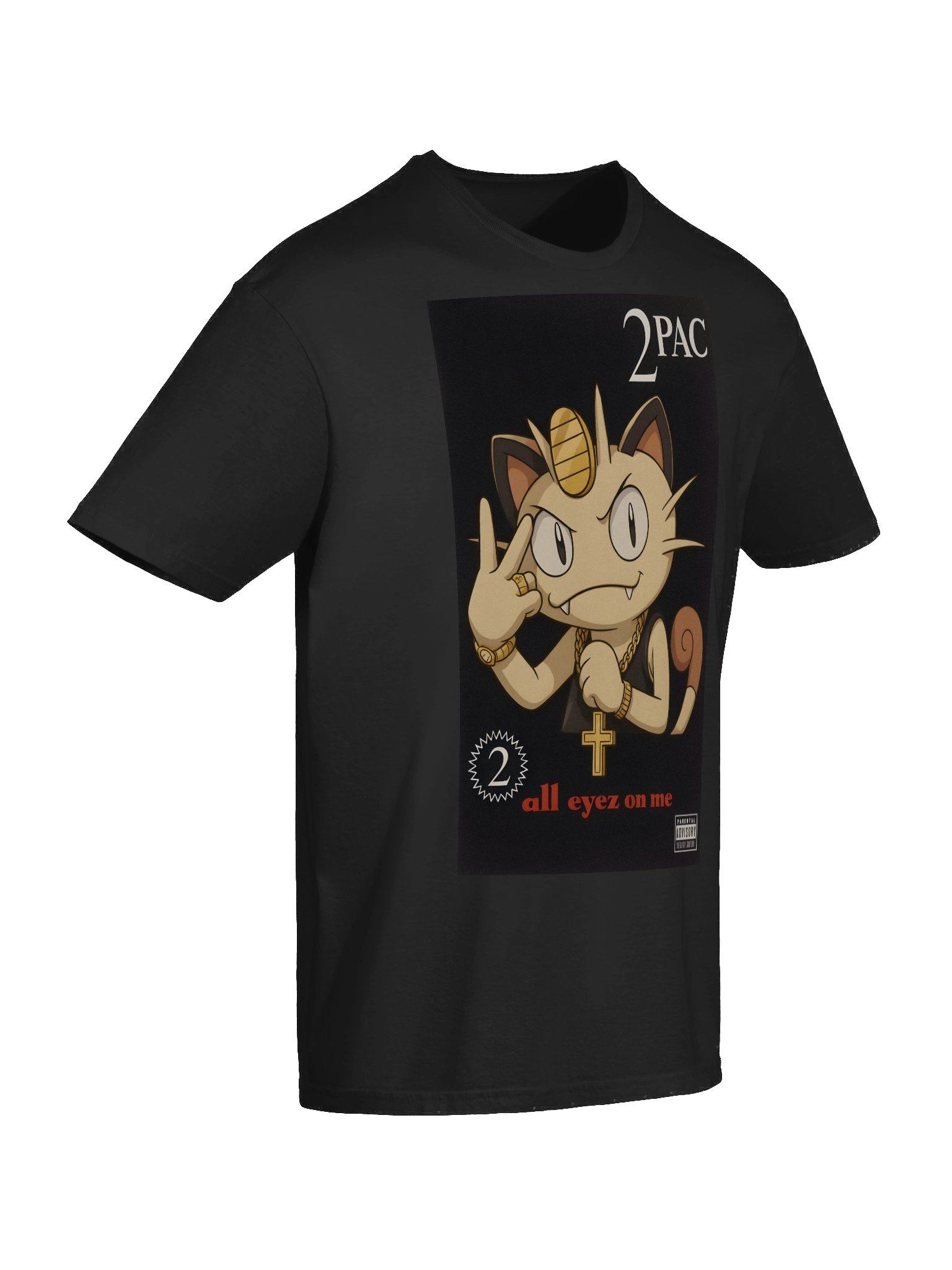 Meowth "All Eyez on Me" Parody T-Shirt – Pokémon × Tupac Album Cover Mashup product image (10)