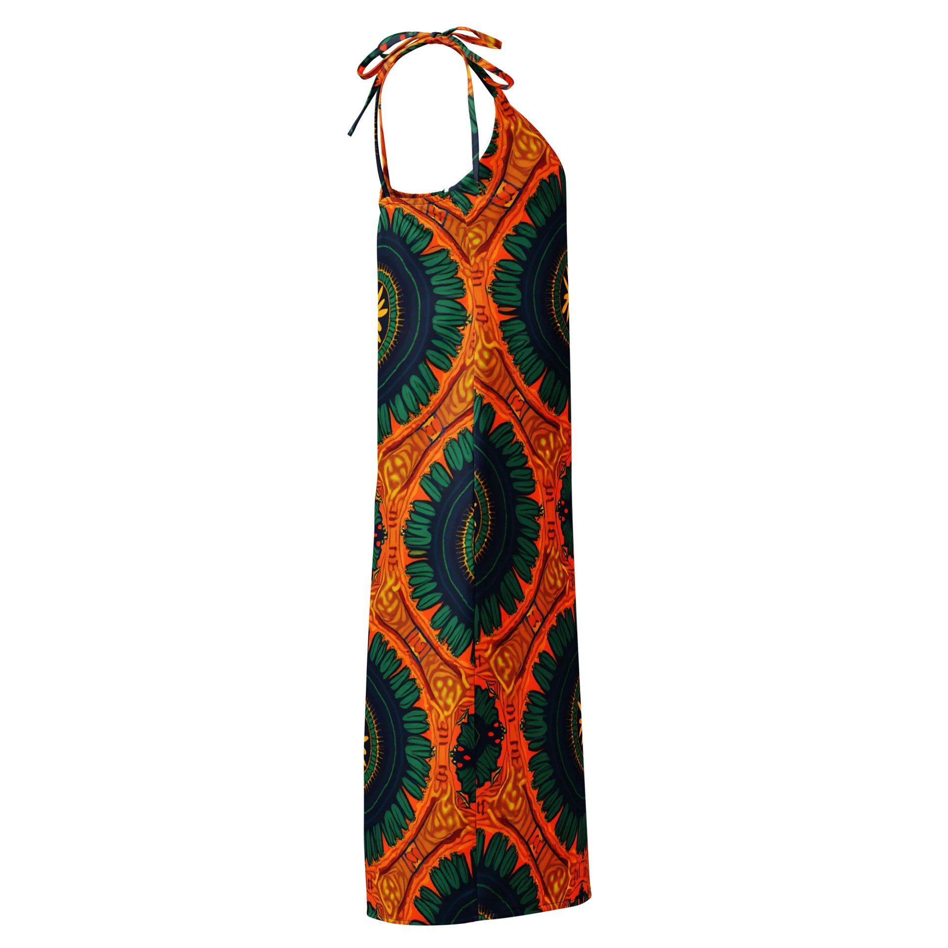 Retro Mandala Sunburst Slip Dress – Bold Vintage-Inspired Print product image (6)
