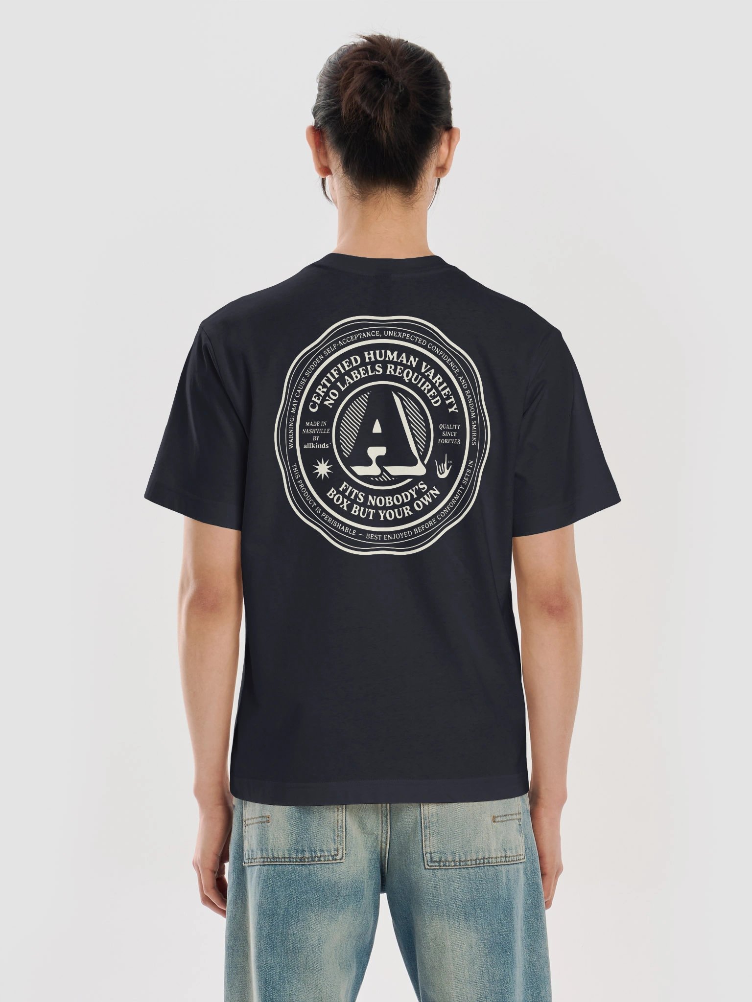 the 'labels' tee | double hit | dark product image (4)