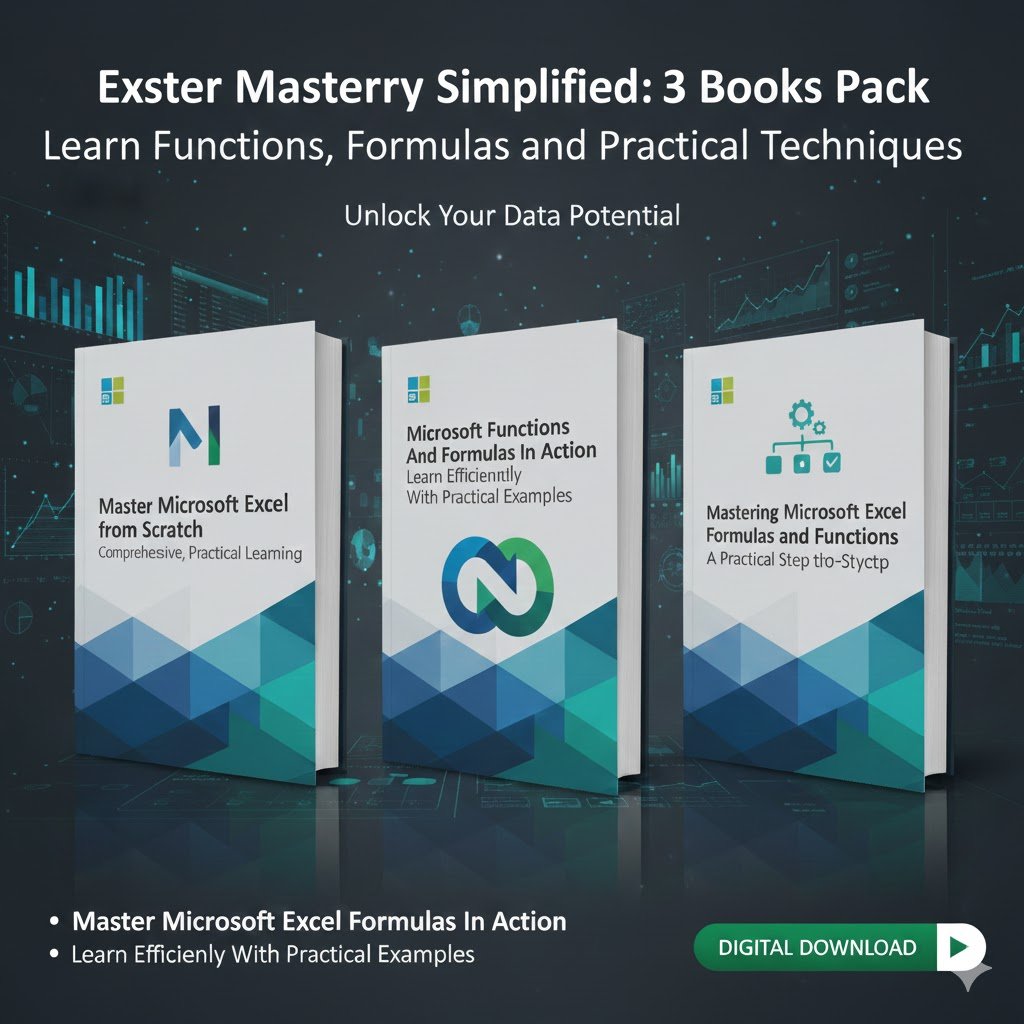 Excel Mastery Simplified: 3 eBooks Pack Featuring Functions, Formulas & Practical Techniques product image (1)