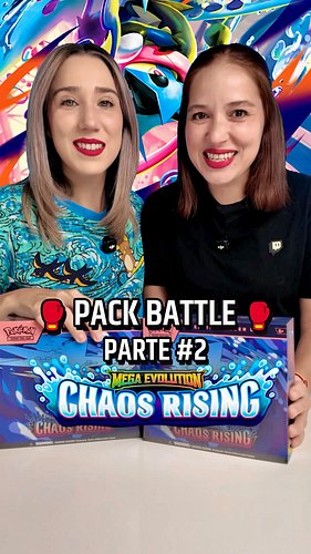 ¡Pack Battle de Chaos Rising - Parte #2! 🥊 La que pierda entrega sus hits a la otra. 🔥 #TCG #ChaosRising #Pokemon #PackBattle