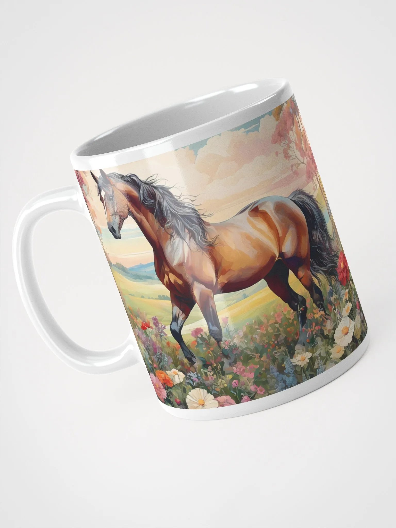 Floral Stride Mare Horse Mug product image (3)
