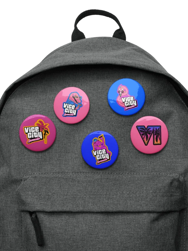 GTA VI Leonida Vice City Pin Buttons – Set of 5 product image (2)