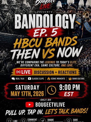 🚨 THE CULTURE DEBATE GOES LIVE! 🚨

BANDOLOGY EP. 5: HBCU Bands THEN vs NOW 🎺🔥
The legends built the foundation… today’s elite...