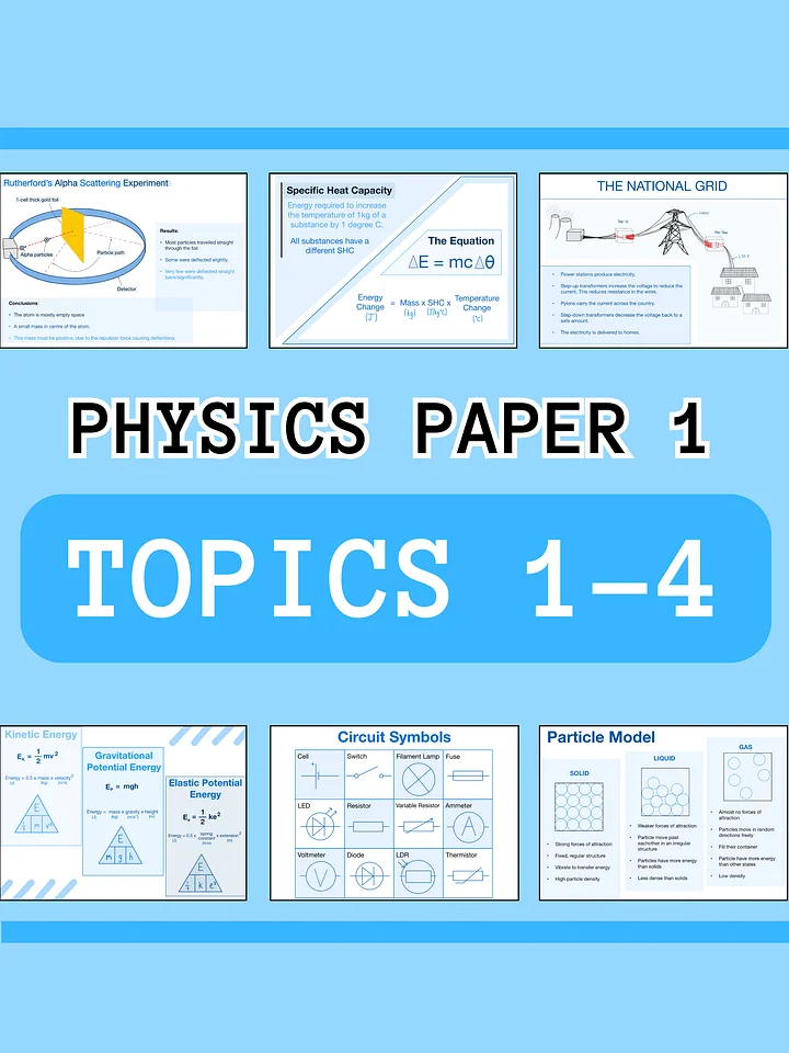 AQA GCSE Physics Paper 1 Revision Notes (30+ Pages) | Revision Made Easy product image (1)