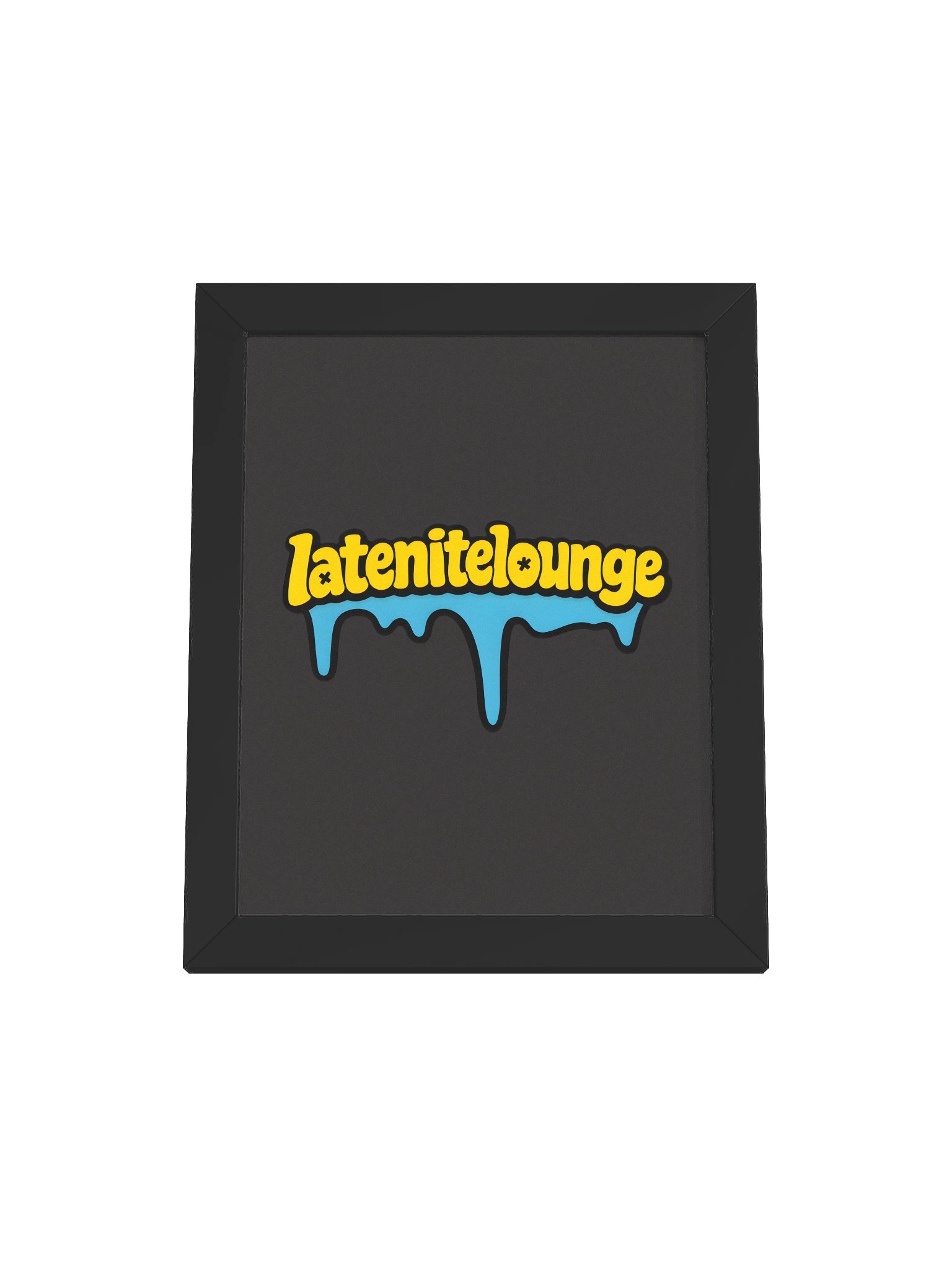 Latenitelounge Wordmark Drip — Framed Matte Poster product image (1)
