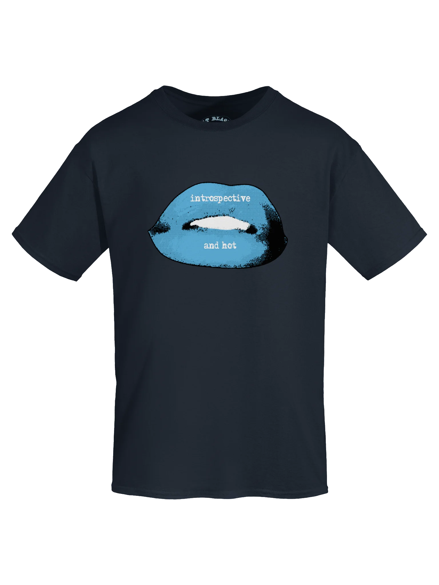 Blue and Navy Hot and Introspective Lips Tee product image (5)