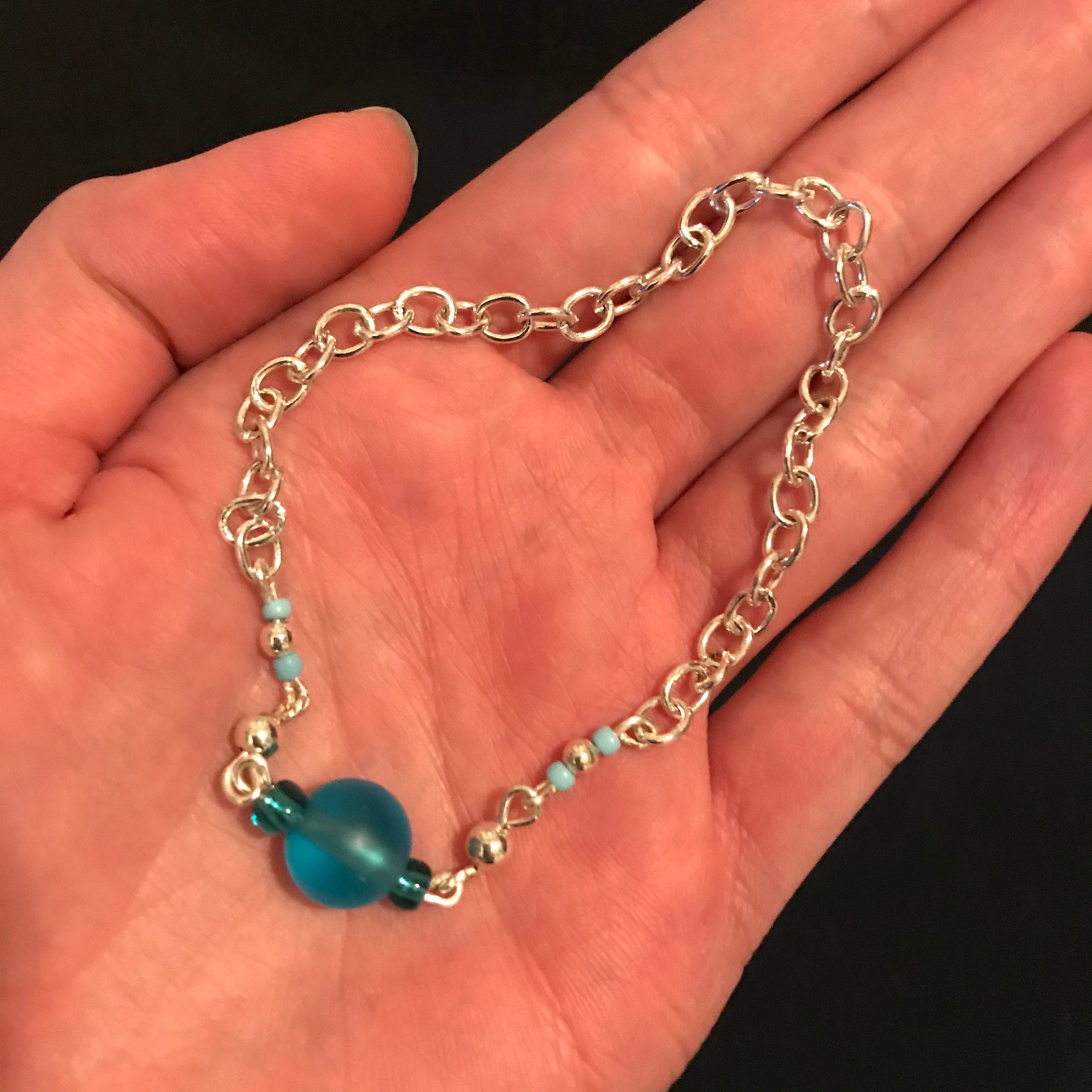 Blue Water Silver Chain Bracelet product image (1)