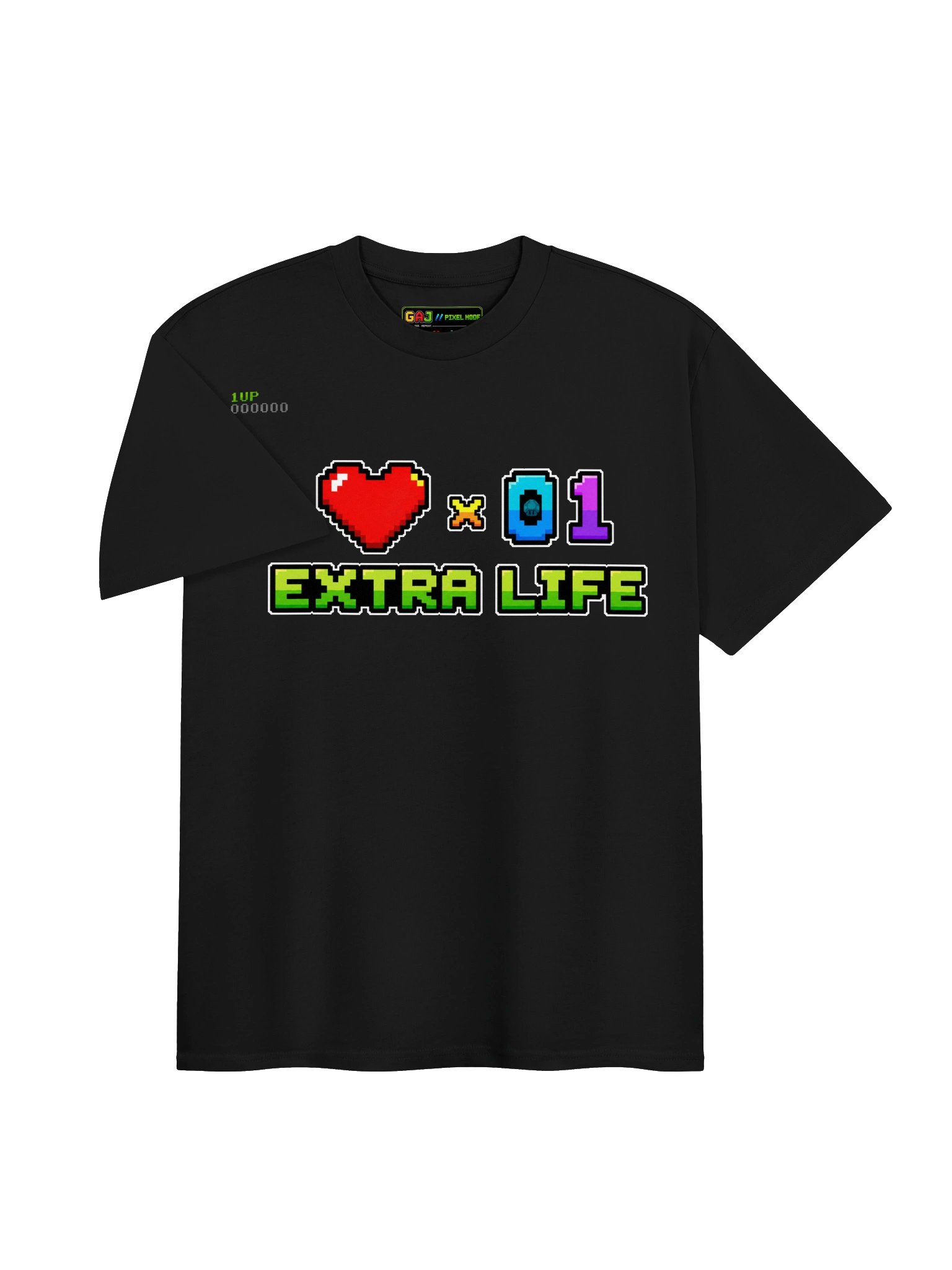 EXTRA LIFE ×01 – Pixel Mode Tee - PREMIUM product image (3)