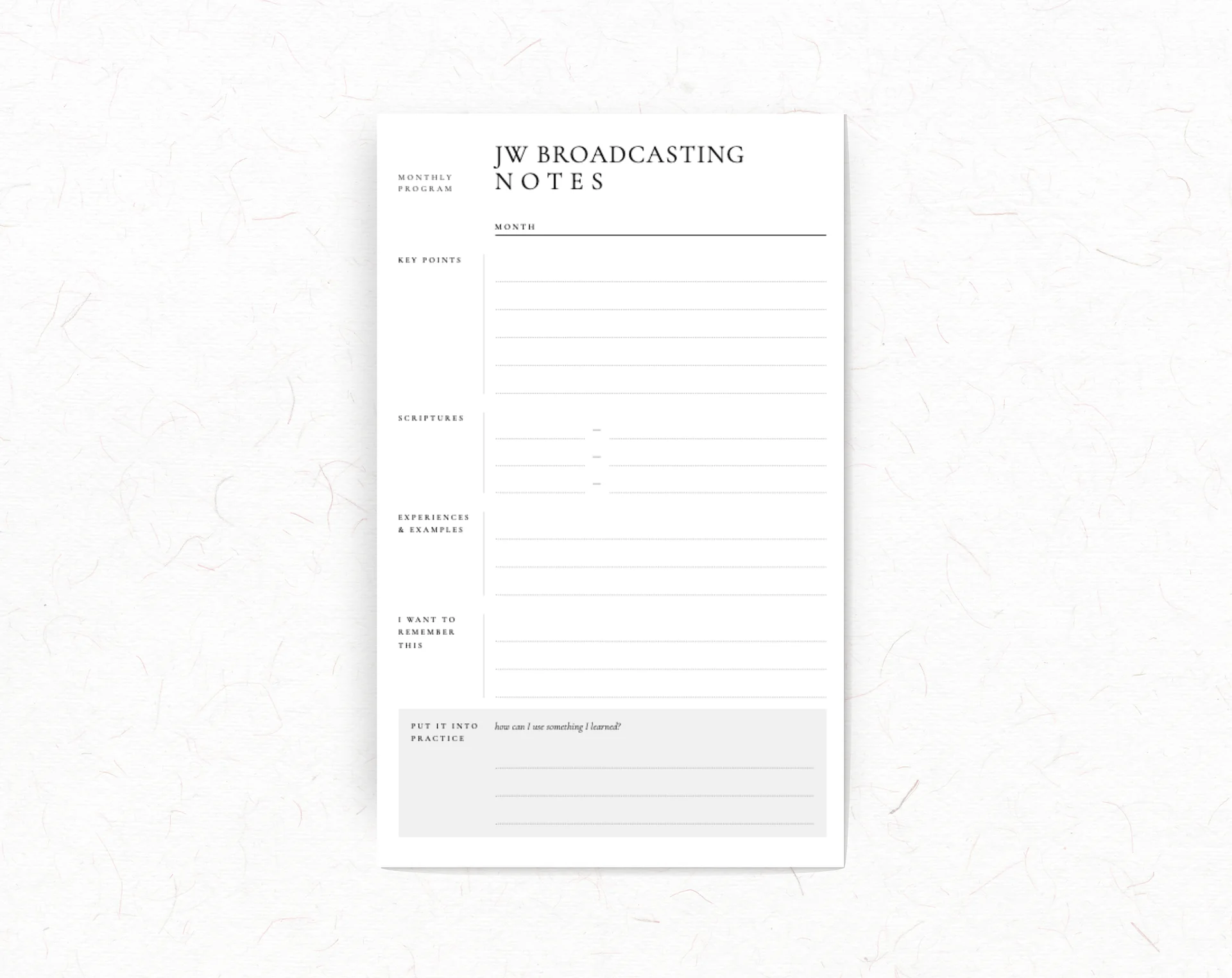 JW Broadcasting Notes Notepad product image (1)