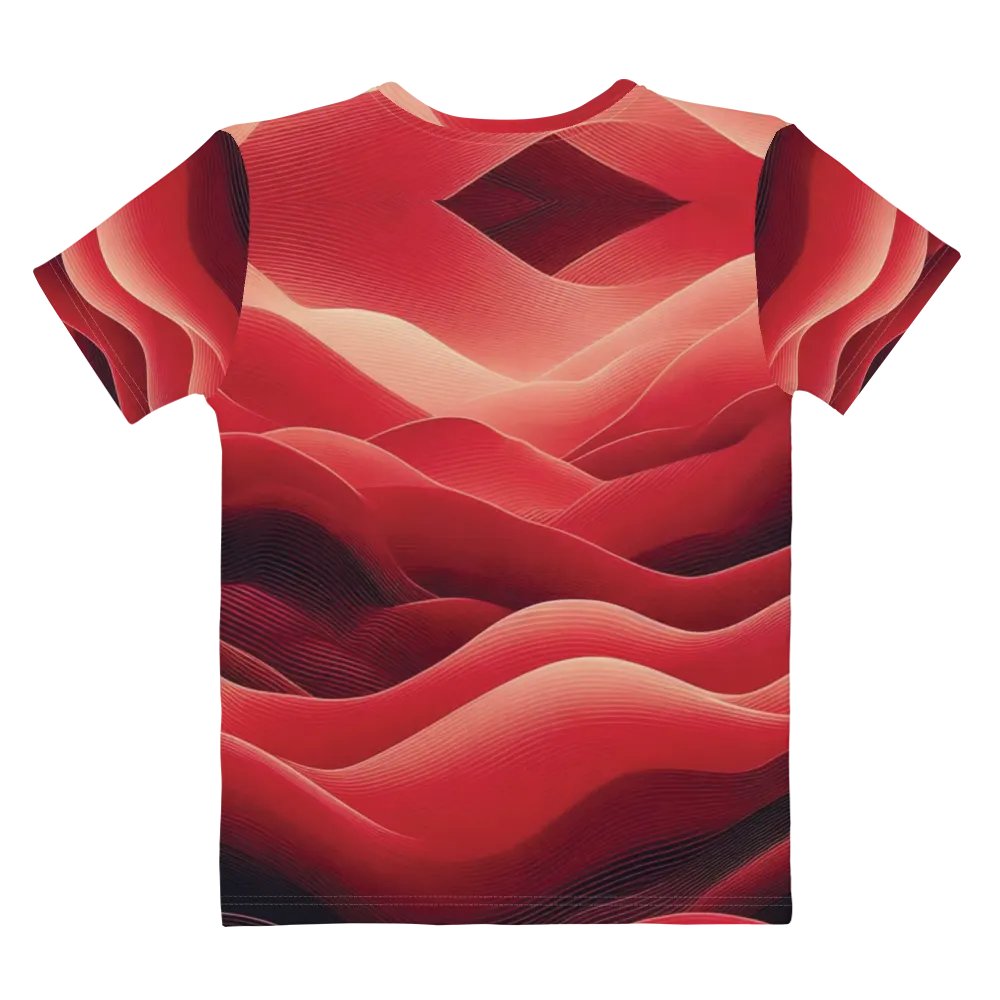 Women's Full-Print-3 Red Glitch Tee product image (6)