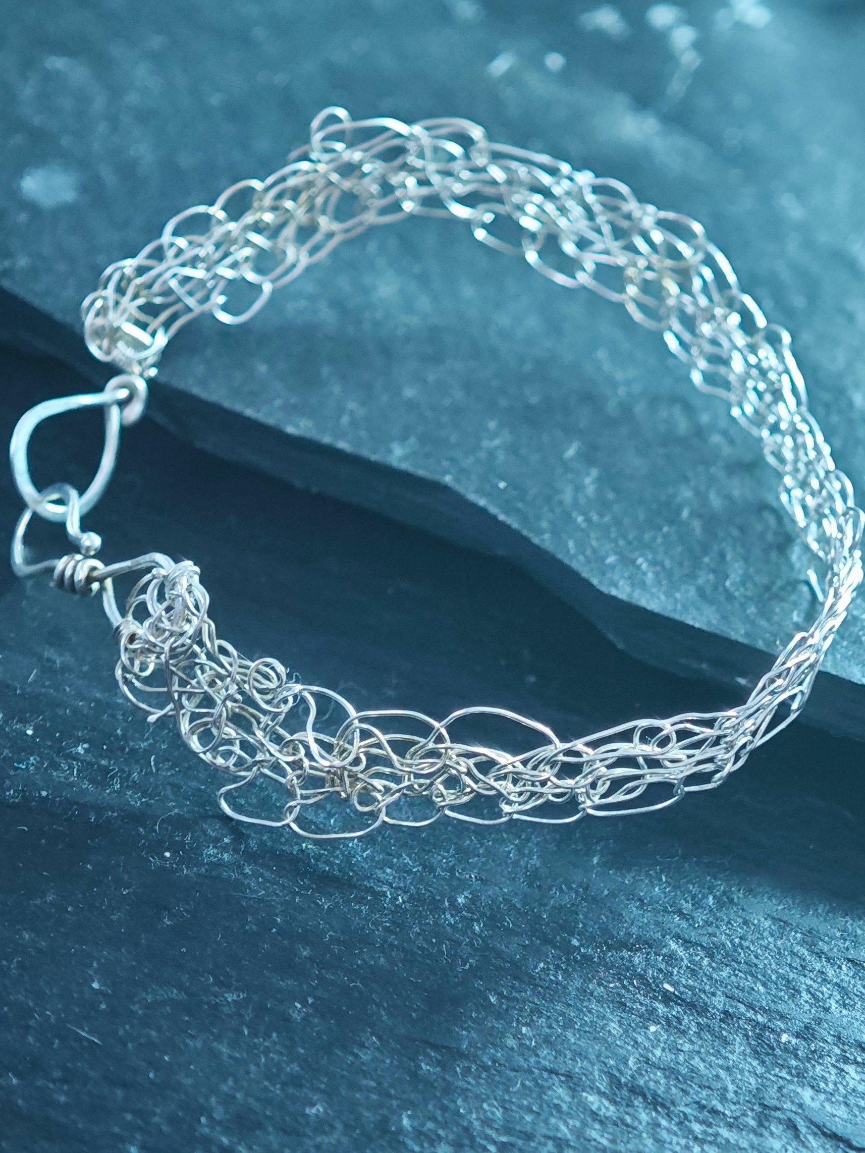 Argentium crochet bracelet product image (3)