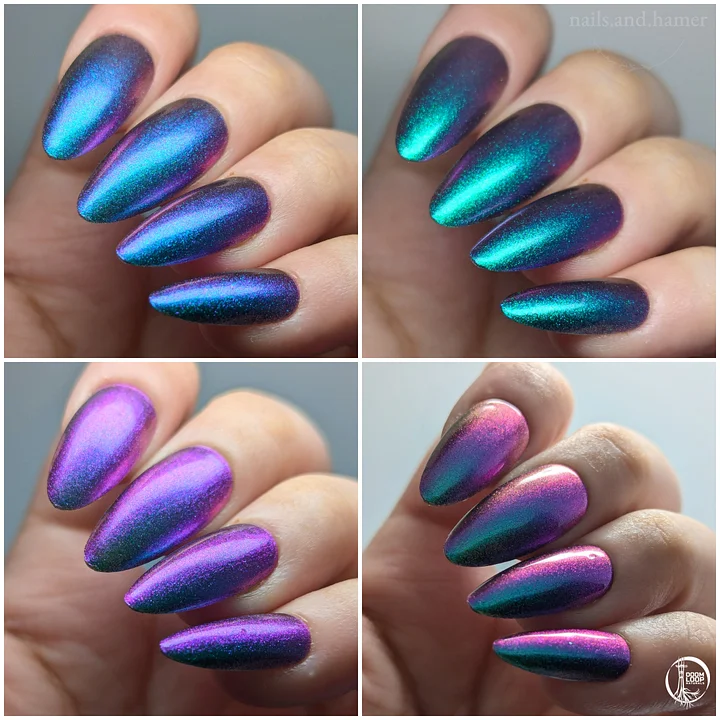 THE DEVASTATING TRUTH - Green Teal Indigo Violet Multichrome Nail Polish product image (2)