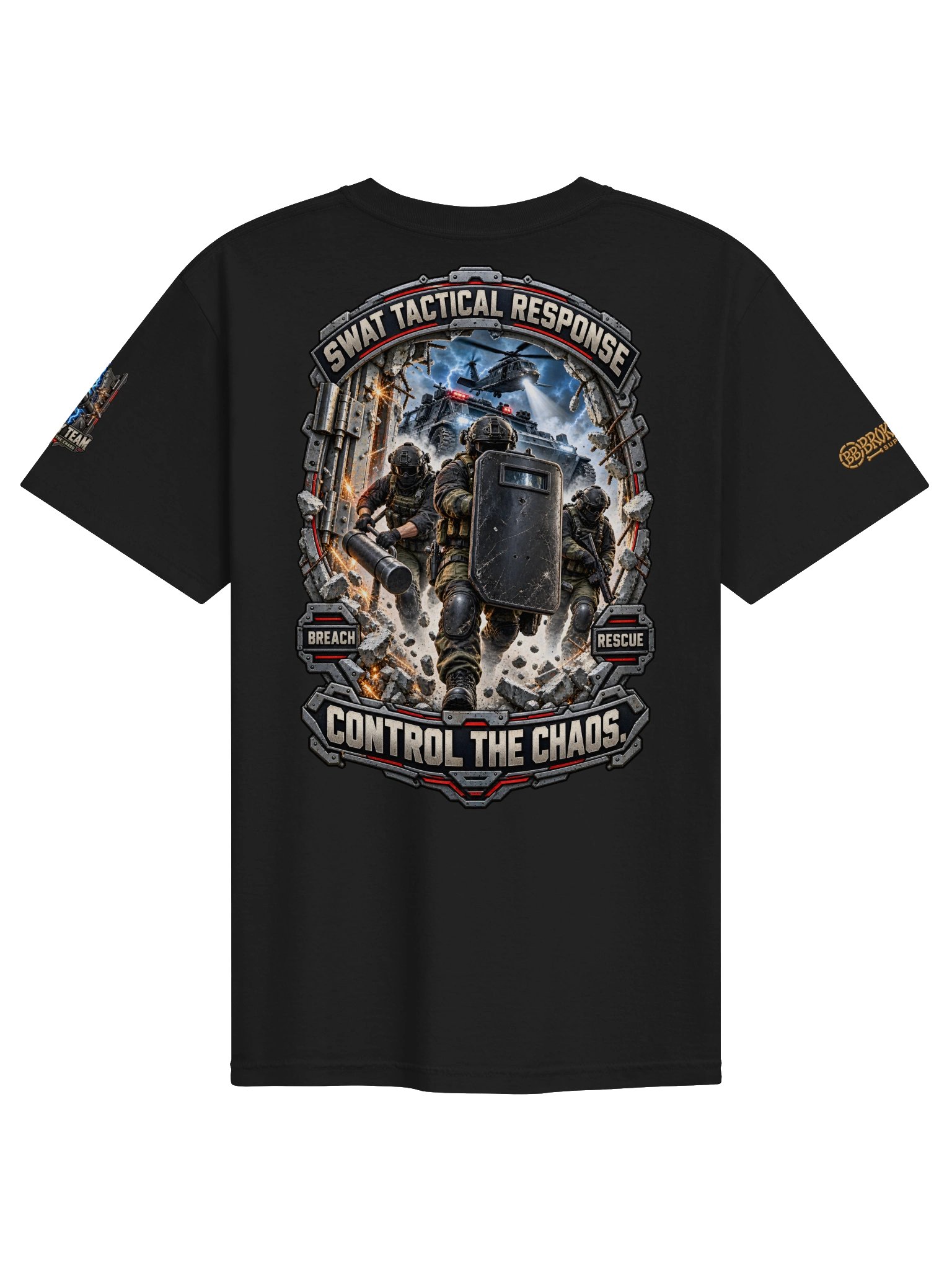 SWAT Shirt — Tactical Response “Control the Chaos” Front & Back Tee | Flat Out Broken™ product image (4)
