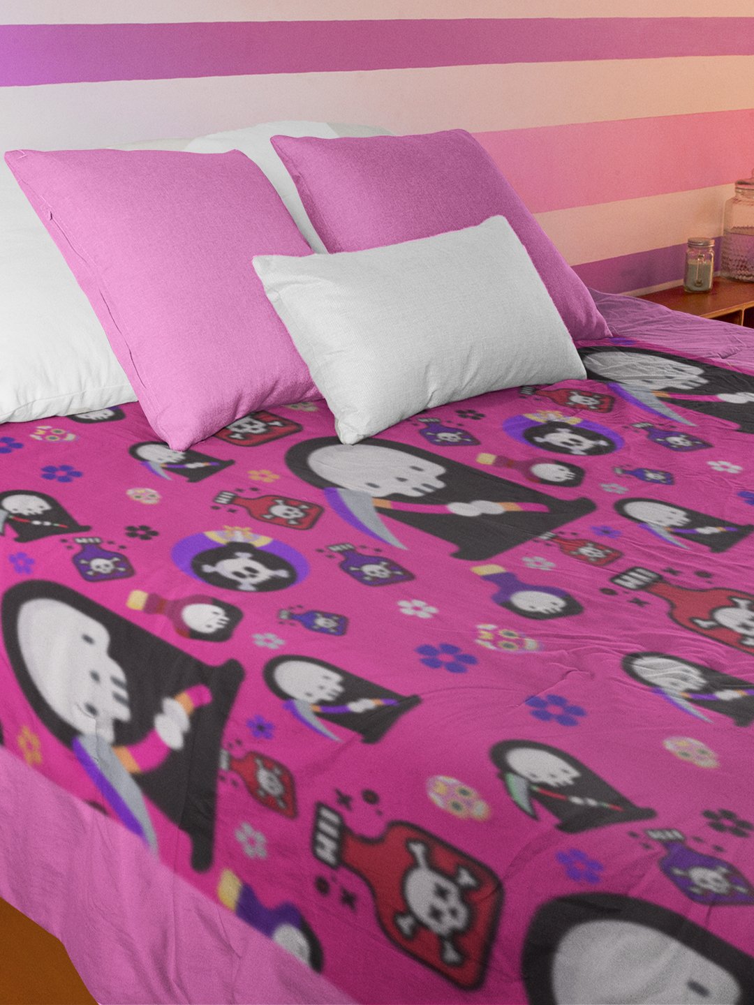 Pink Grim Reaper Throw Blanket product image (2)