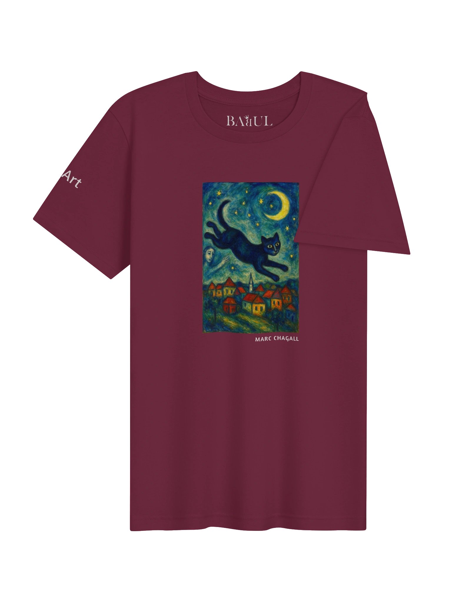 CATART Unisex Jersey Cat T-Shirt - MARC CHAGALL - Iconic Painting Reimagined with Cats product image (2)