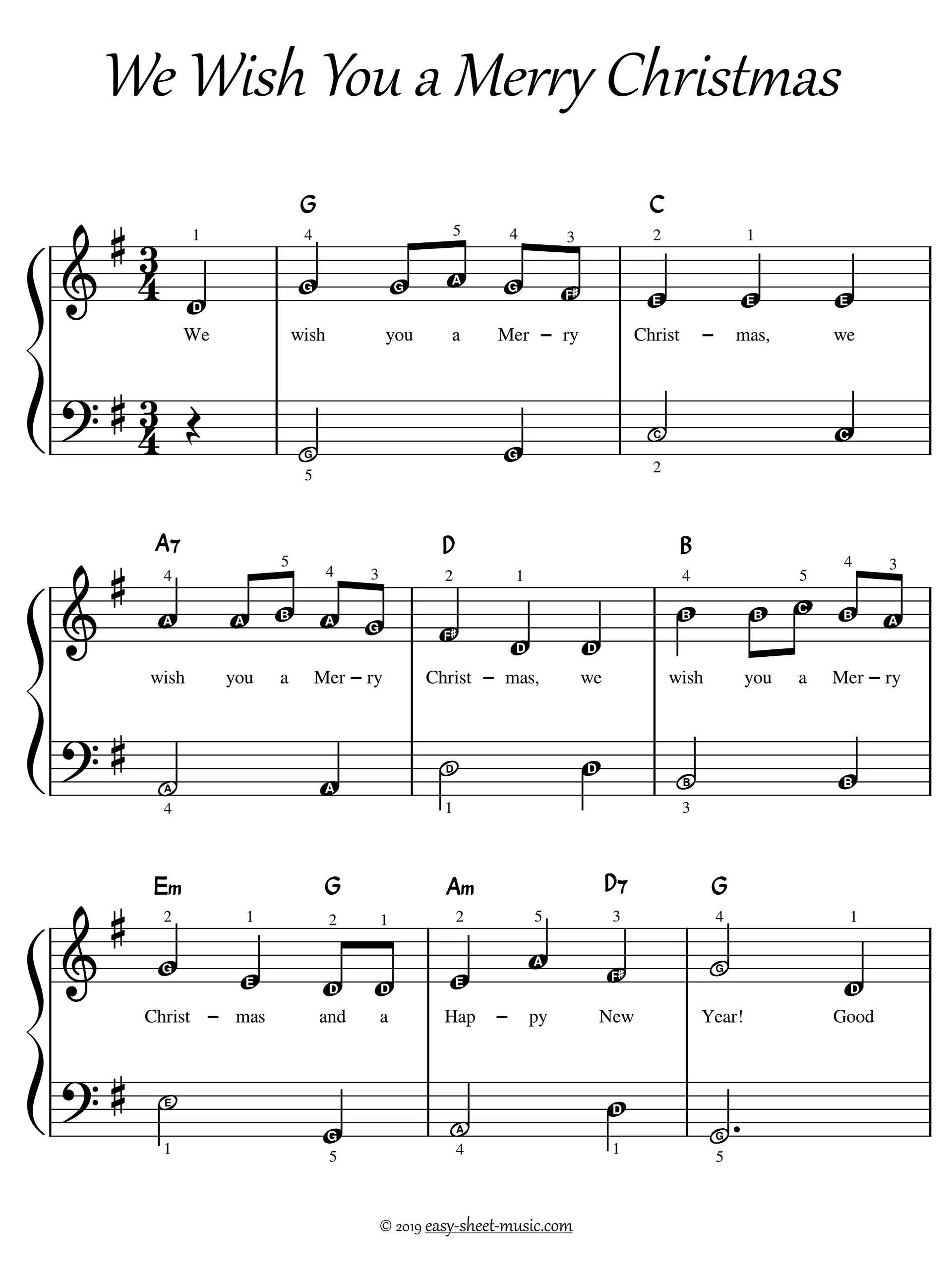 Easy Piano Songs: 40 Christmas Carols for Beginners — Sheet Music With and Without Letter Notes product image (2)