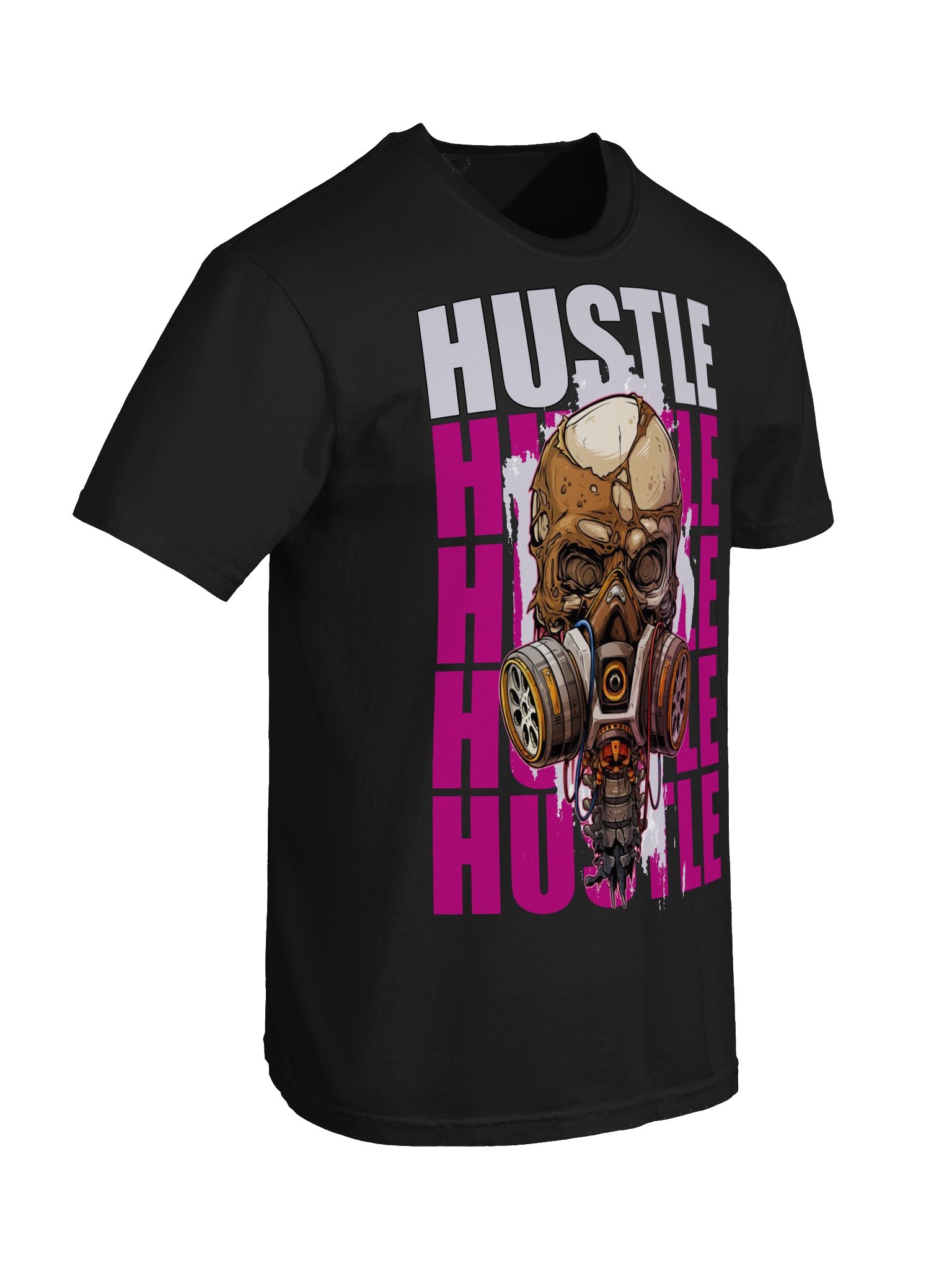 HUSTLE Gas Mask Skull Unisex T-Shirt product image (6)