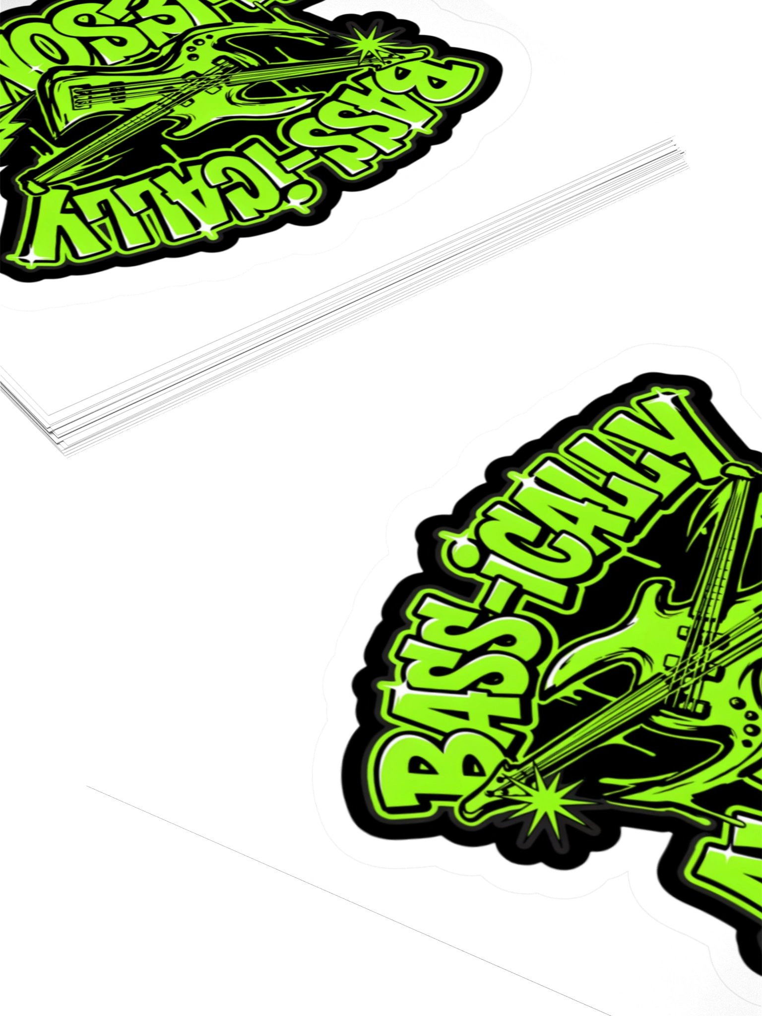 Bass-ically Awesome Neon Bass Guitar Kiss Cut Sticker product image (10)