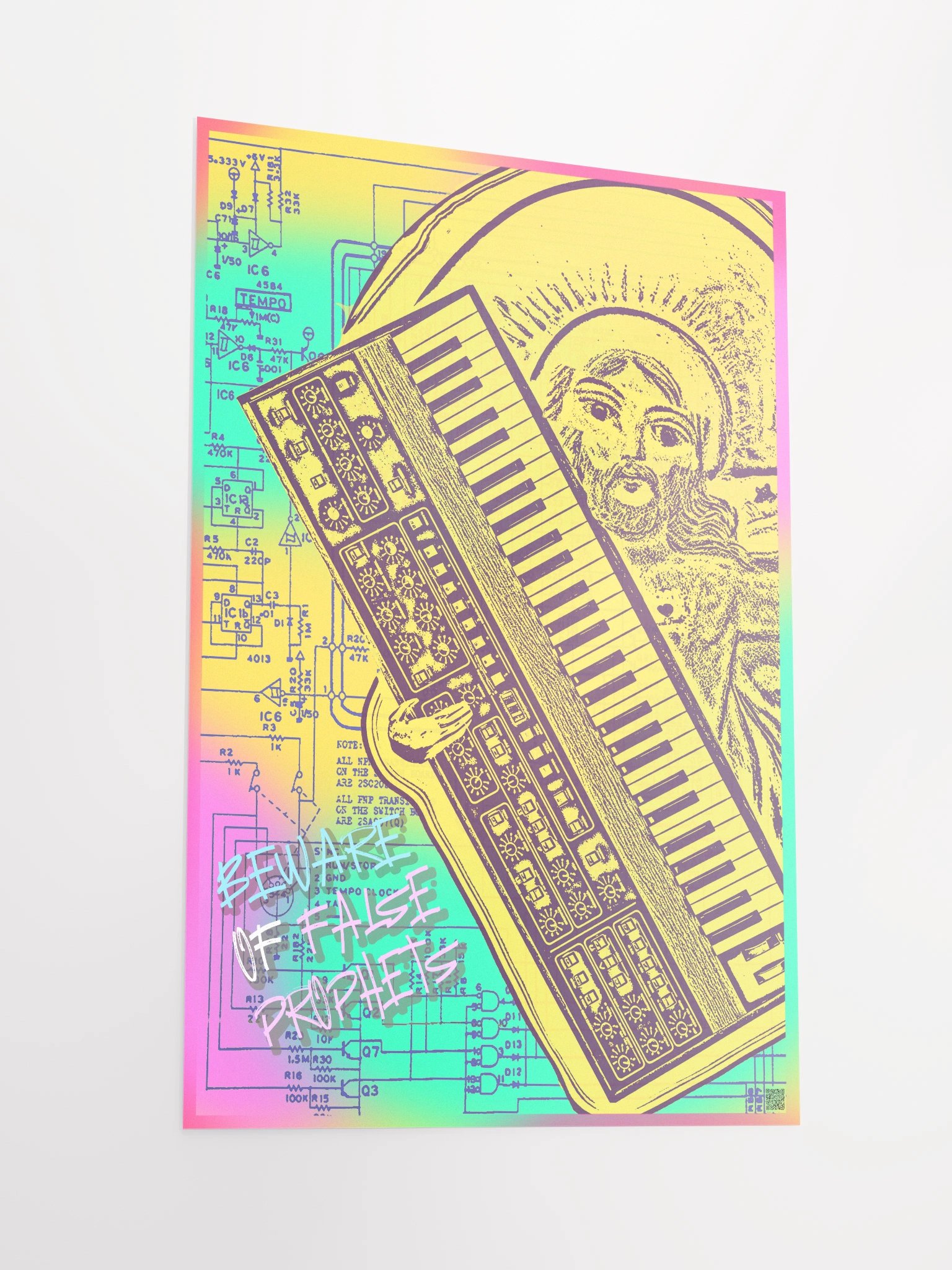 BEWARE OF FALSE PROPHETS, by Frank Fonik, Techno EDM Matte Paper Poster product image (1)