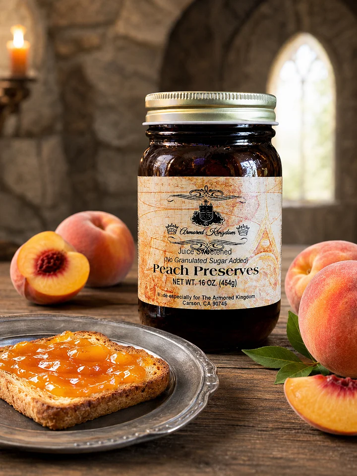 The Armored Kingdom Royal Peach Jam Preserves(16oz)-Sweet-Rich-Orchard Fresh-Smooth & Spreadable product image (1)