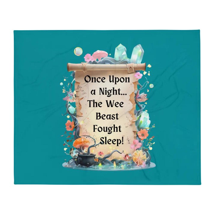 Funny Mom Throw Blanket – ‘Once Upon A Night… The Wee Beast Fought Sleep!’ Cozy Parenting Humor Blanket product image (2)