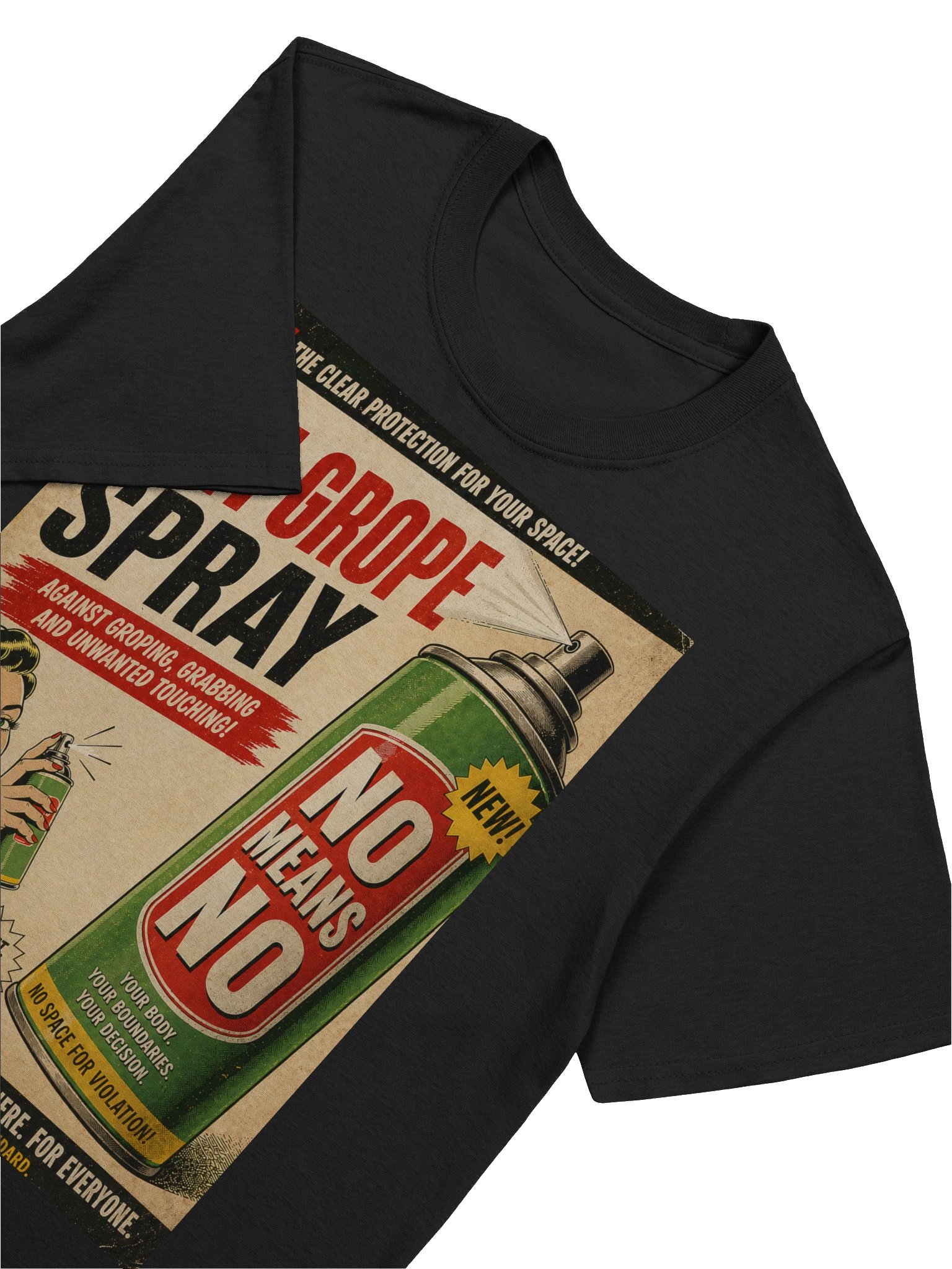 Anti-Grope Spray T-Shirt – No Means No Statement Shirt product image (5)