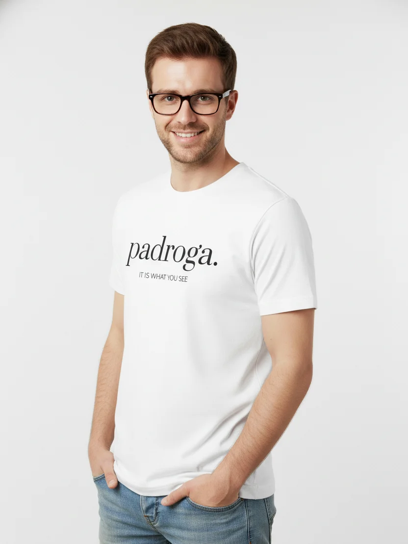padroga. essentials white tshirt big logo product image (4)
