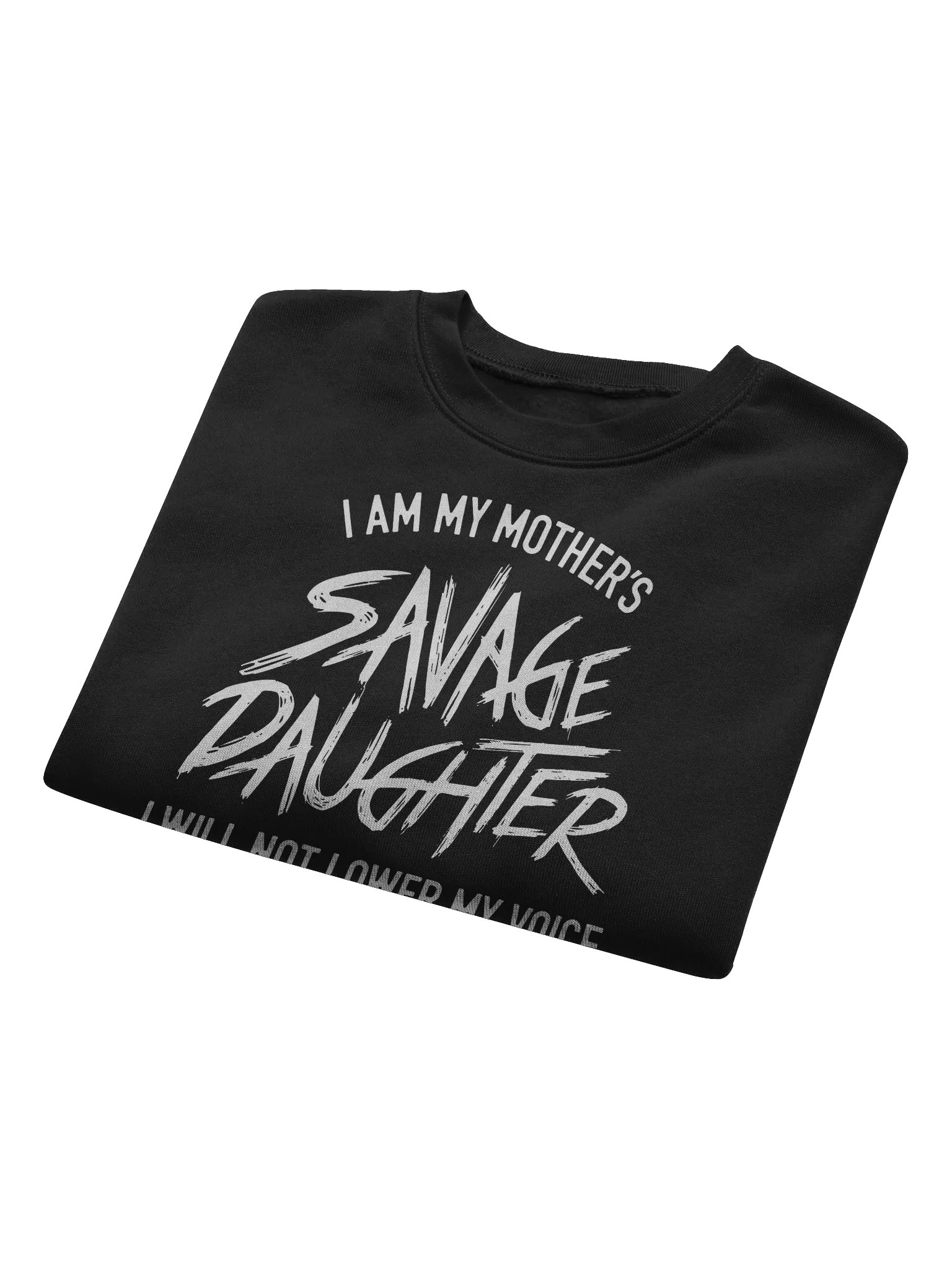 Savage Daughter Women's Fleece Crop Sweatshirt (white print) product image (3)