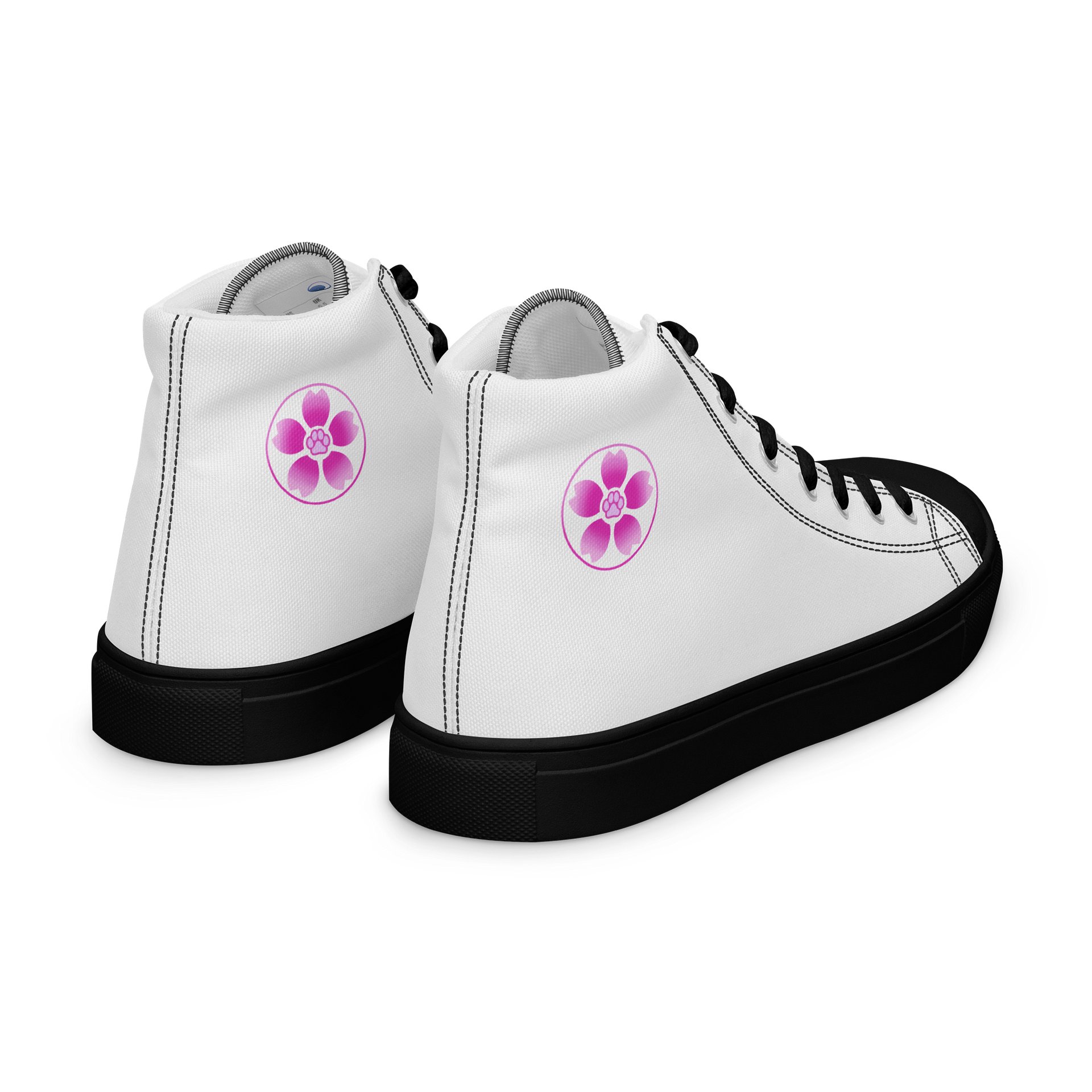 Moo Cherry Pawsom Logo Women's High-Canvas Shoes (White) product image (8)