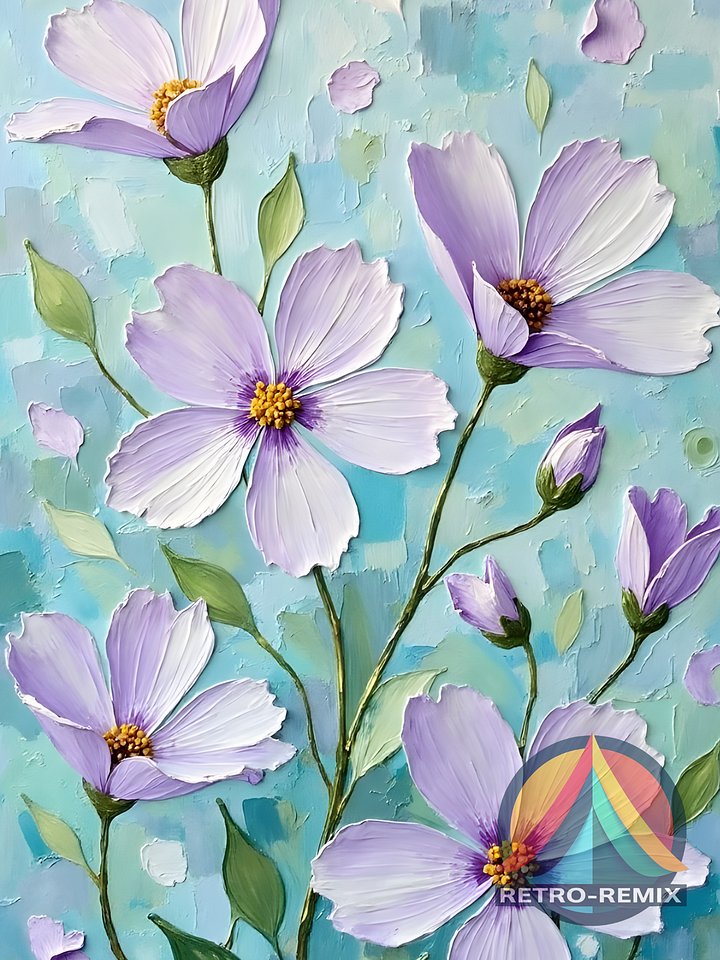 Lavender Dreamscape: Textured Floral Serenity Wall Art product image (1)