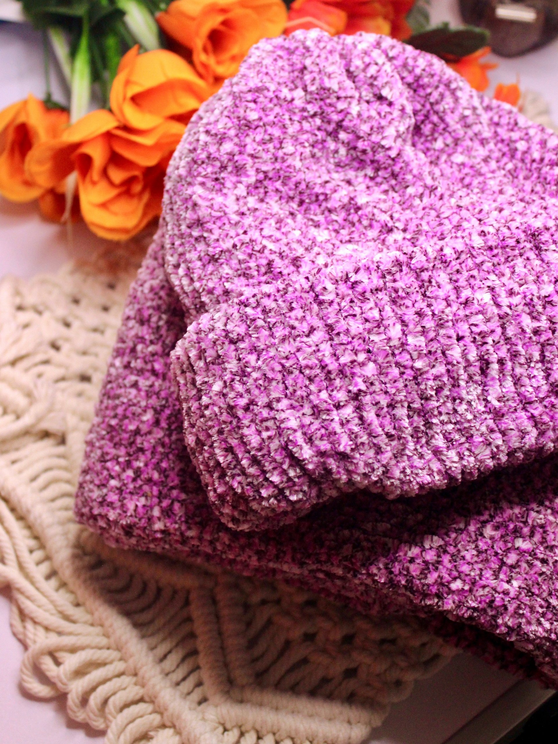 Scarf & Beanie Set - Purple Pansy product image (8)