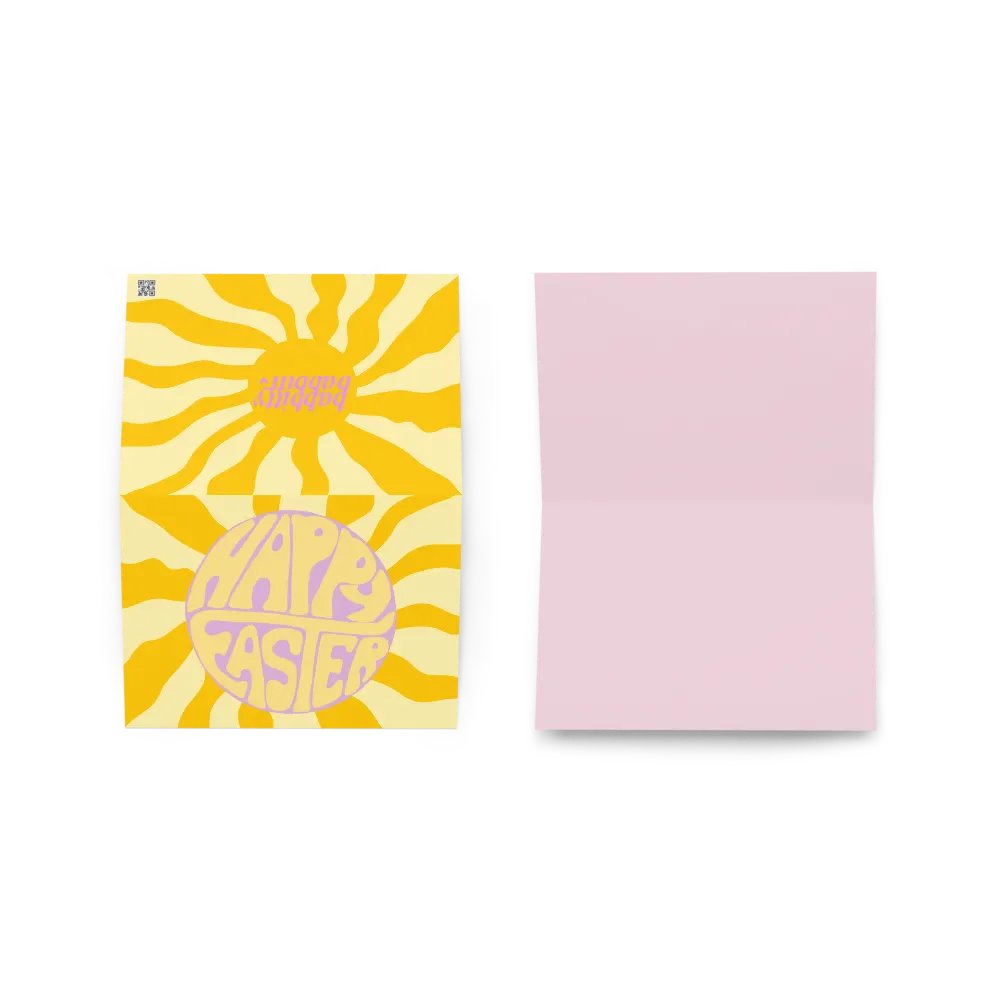 Happy Easter retro landscape greetings card product image (3)