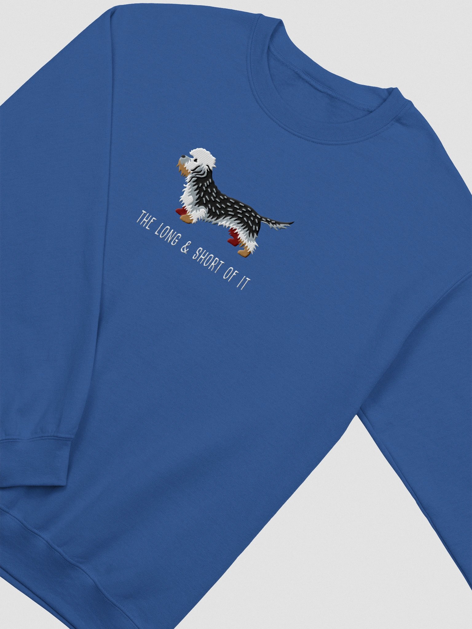 The Long & Short of It Sweatshirt (Embroidered) of a Dandie Dinmont Terrier(Pepper) product image (6)