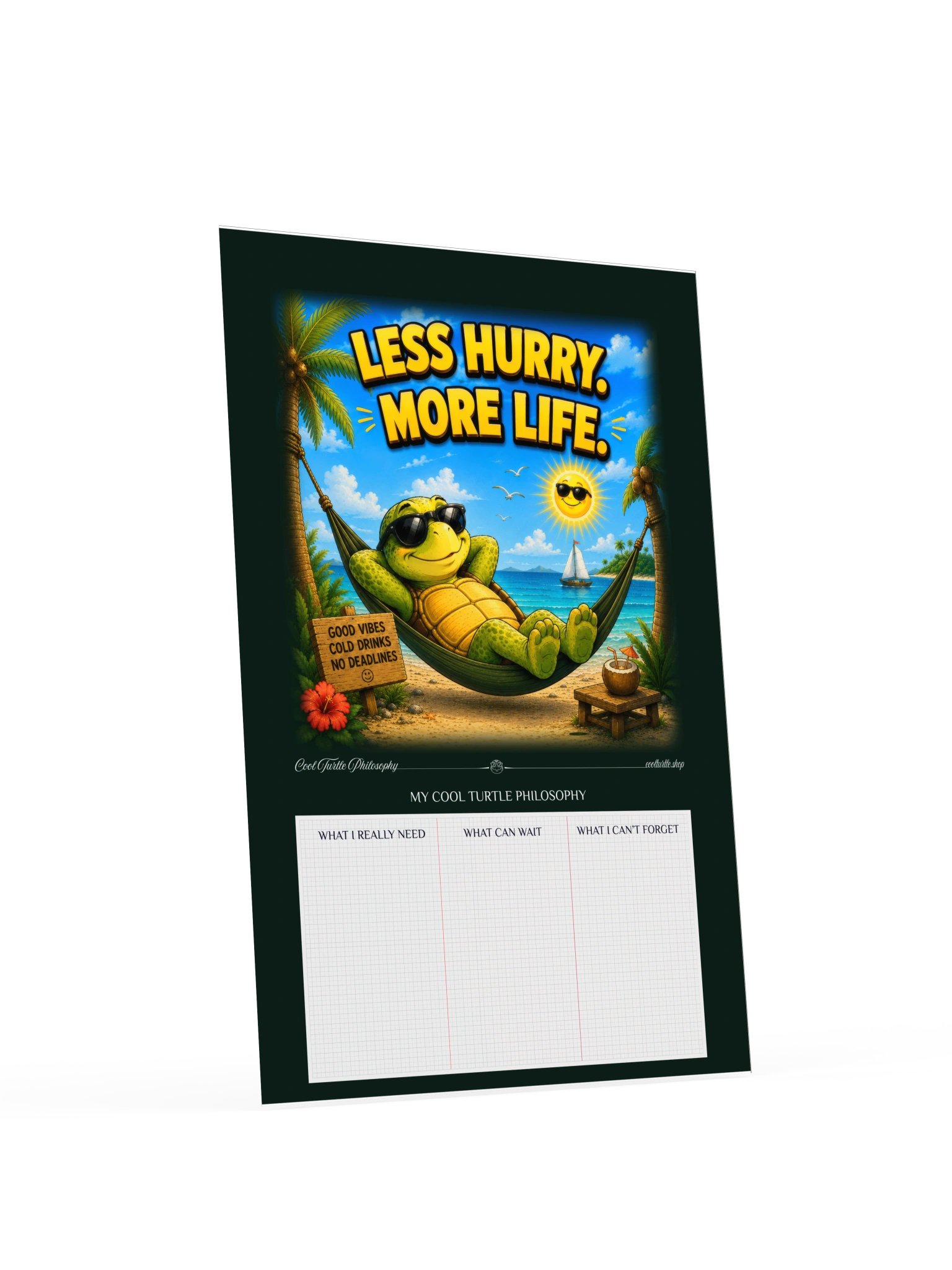LESS HURRY. MORE LIFE. — Cool Turtle Matte Art Poster product image (4)