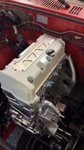 If you saw my story about the yellowing on the valve cover, this is how it looks mocked up in the bay. Honestly not too bad, ...