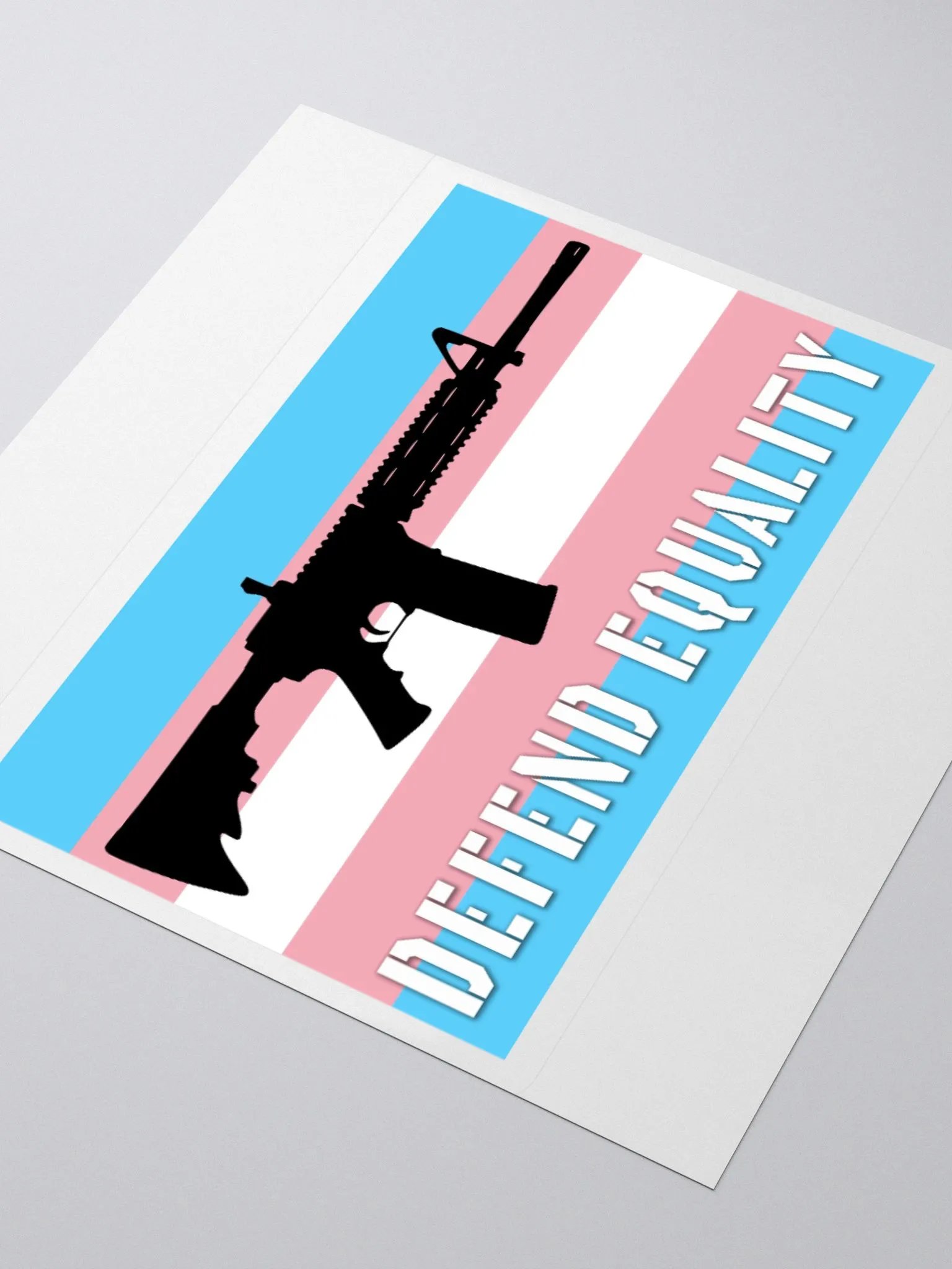 AR-15 Defend Equality Trans Flag Kiss Cut Stickers product image (12)