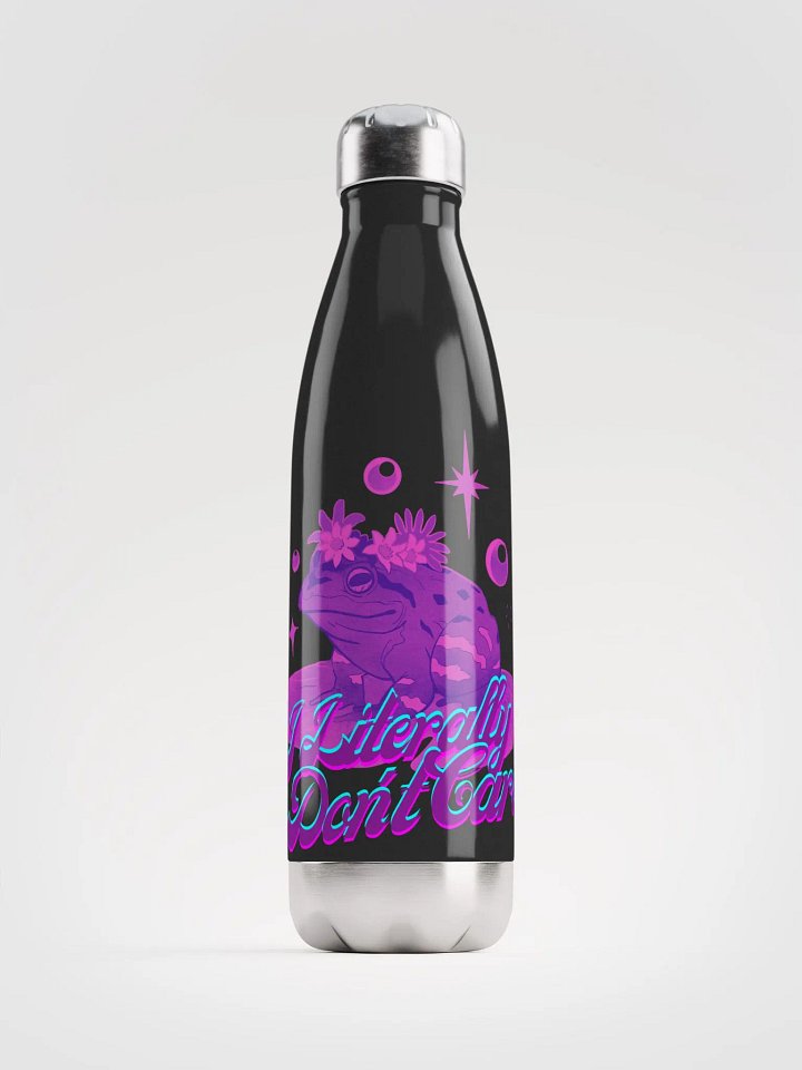 Literally Don't Care Sassy Frog Water Bottle product image (1)