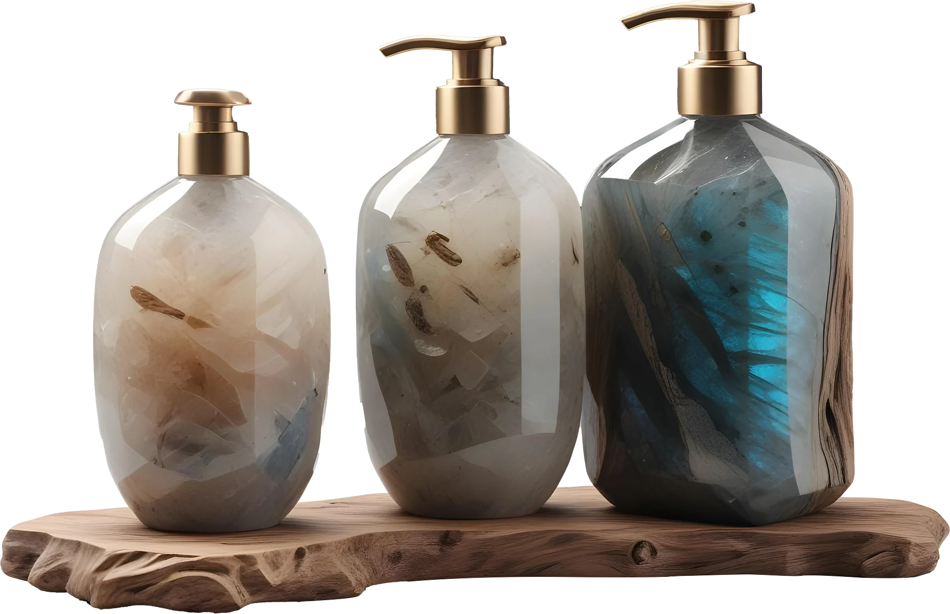 Celestial Grace – Trio of Geode Soap Dispensers PNG product image (1)