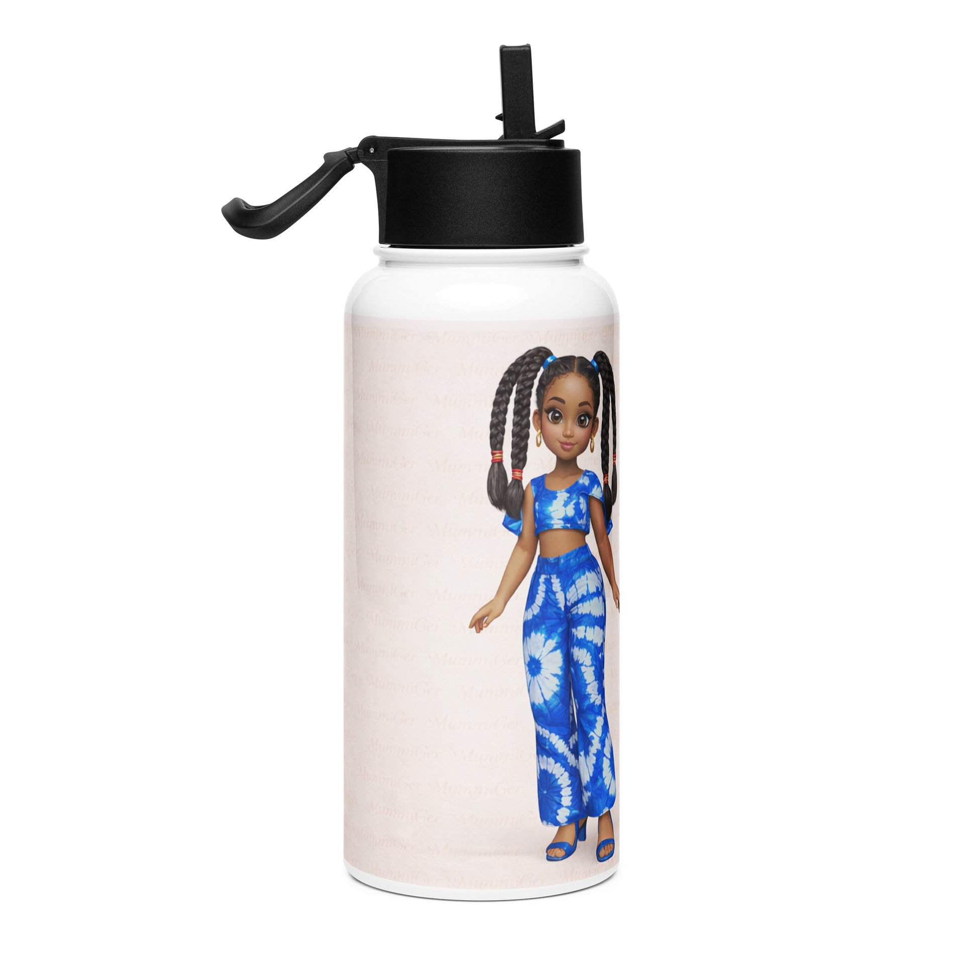 MummiGer Blue Tie-Dye Stainless Steel Water Bottle product image (4)