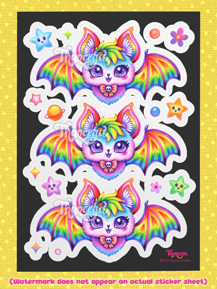 Rainbow Cat-Bat Sticker Sheet product image (2)