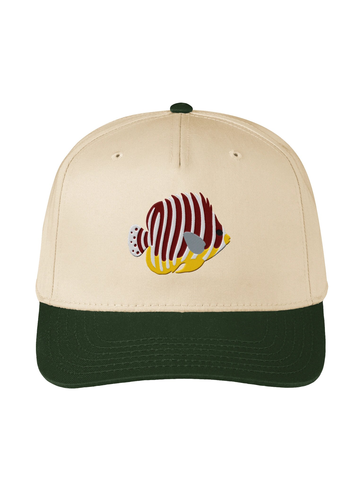 Multibar Angelfish Embroidered Mid-Profile Baseball Cap | Saltwater Reef Aquarium Fish Hat product image (1)