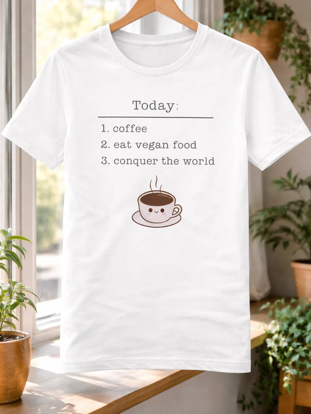 “Vegan Conquers the World” Unisex White T-Shirt product image (1)