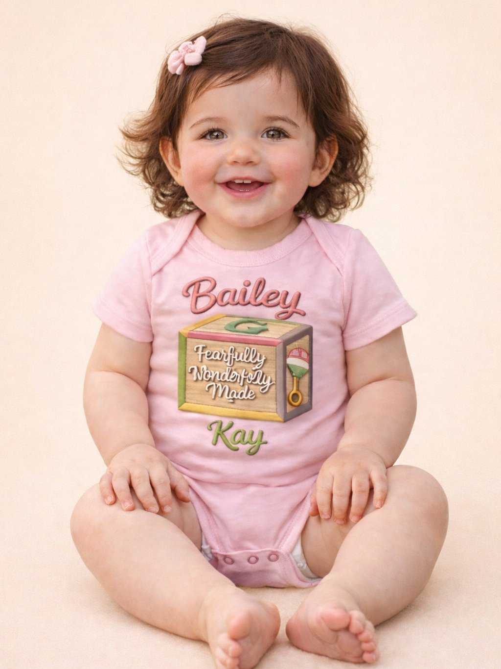 Fearfully and Wonderfully Made Personalized Baby Onesie product image (1)