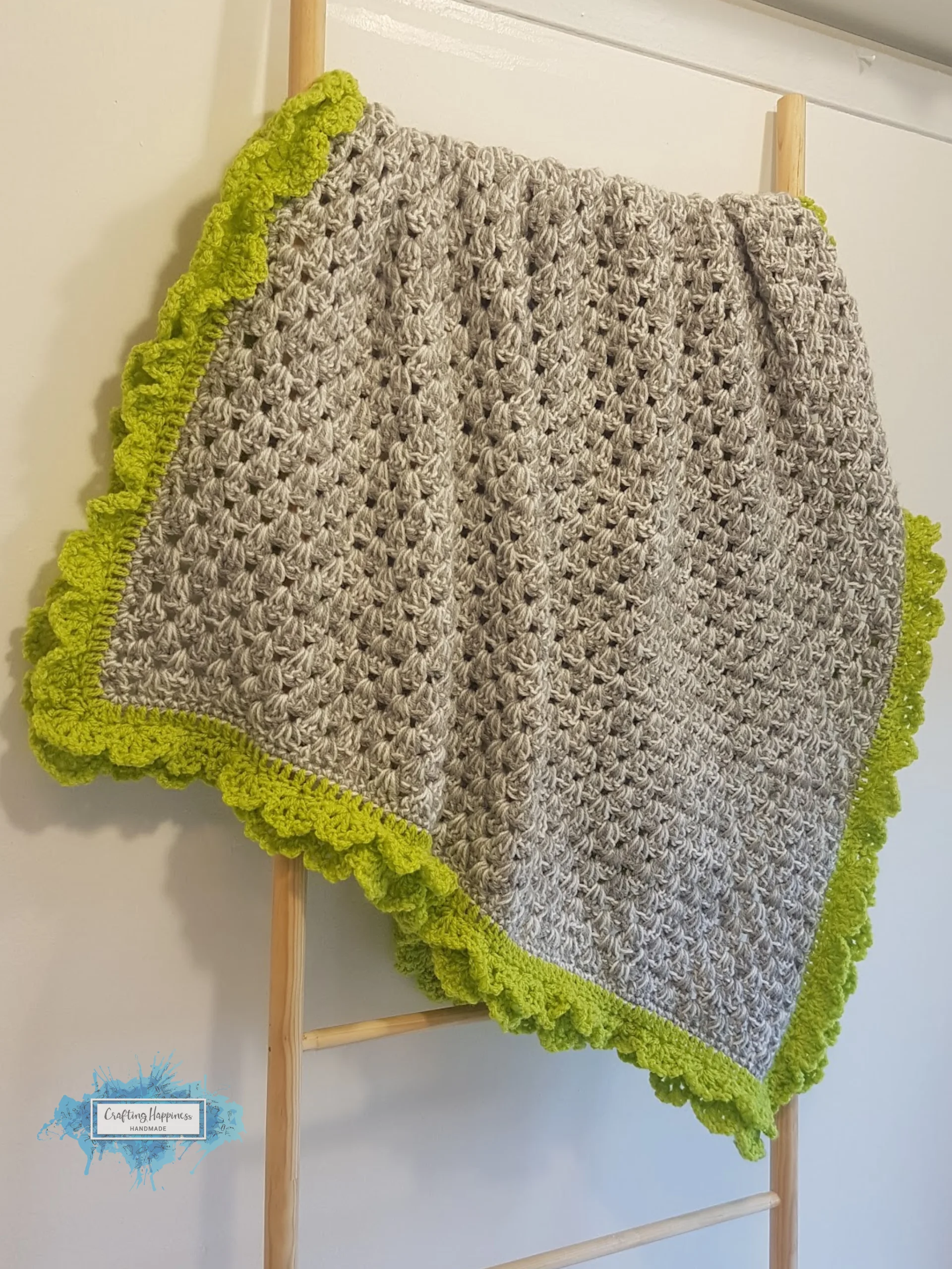 Spring Vibes Crochet Baby Blanket Pattern | Easy Scallops Lapghan (PDF Pattern) product image (1)