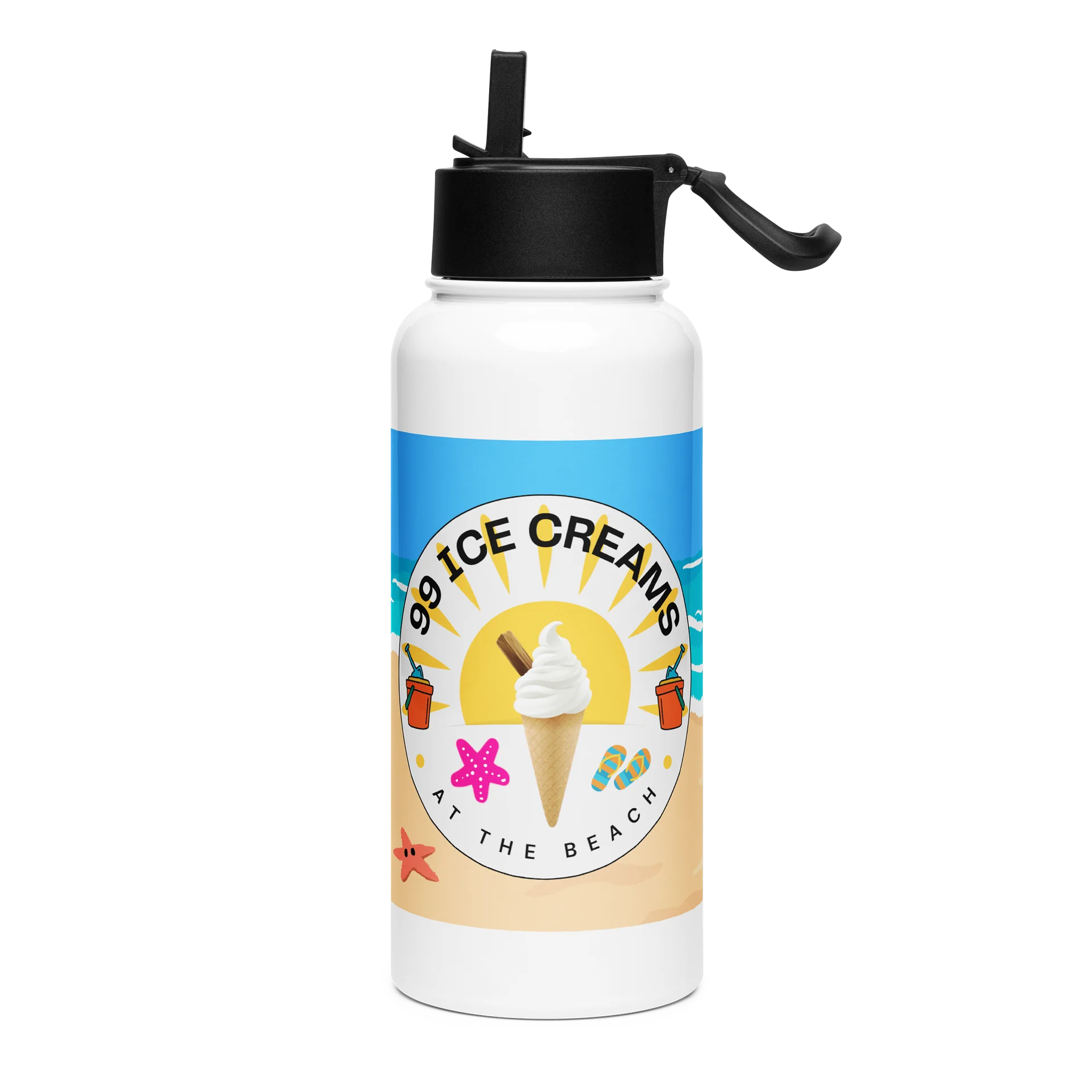 99 Ice Creams At The Beach Water Bottle product image (1)