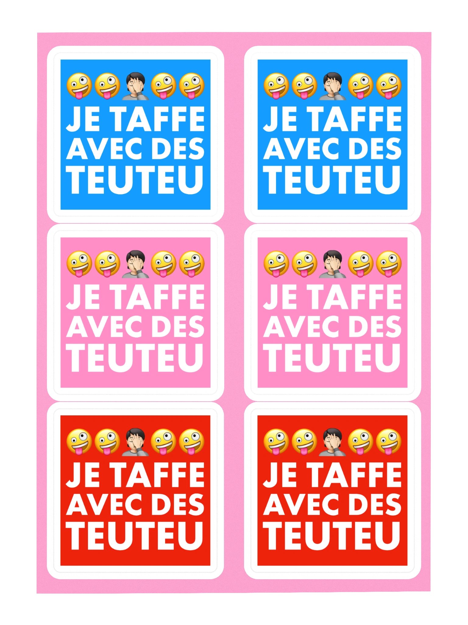 6 stickers je taffe avec des teuteu • planche A5 product image (3)